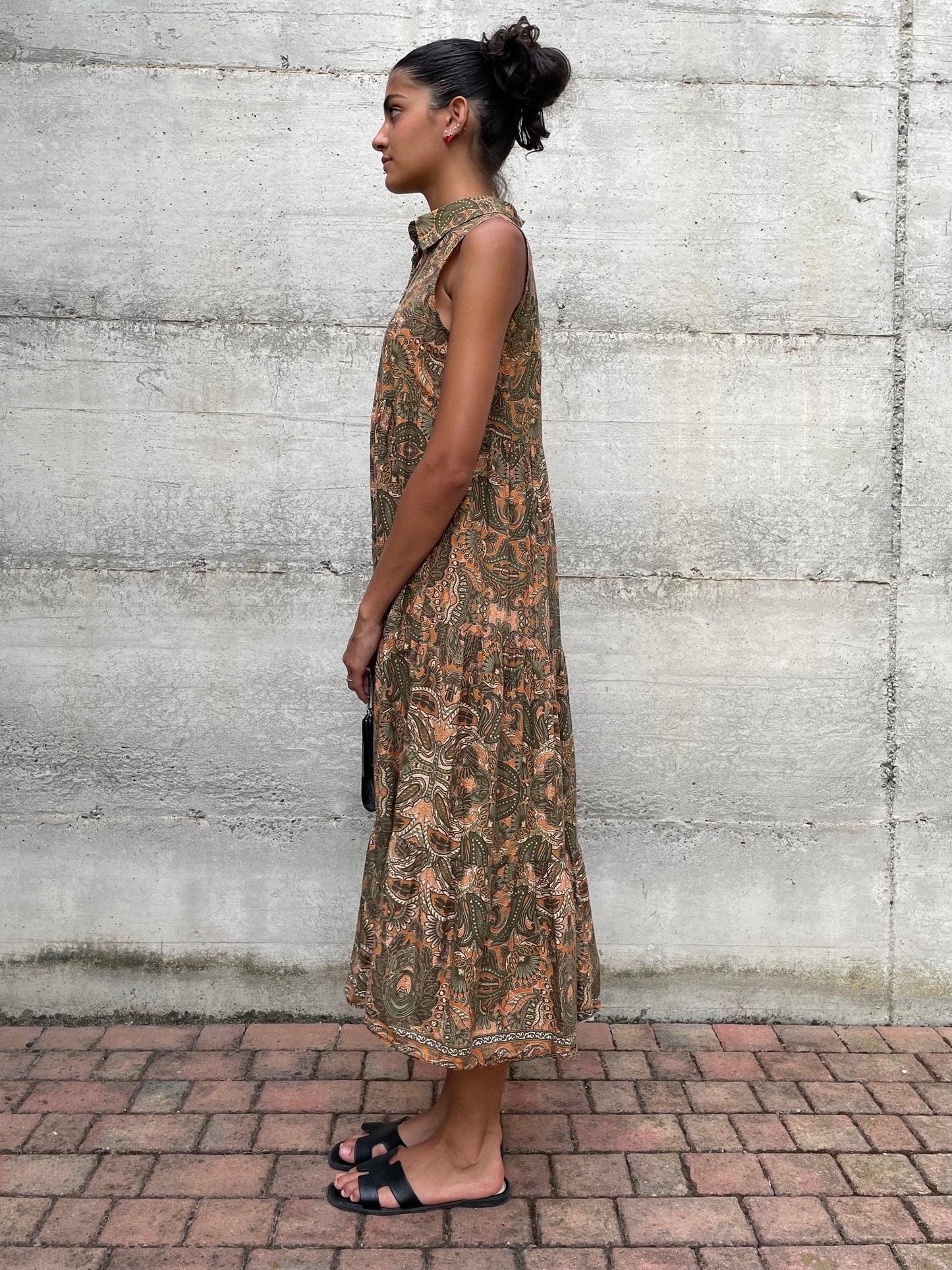 Abito chemisier lungo smanicato 100% cotone - taglia unica