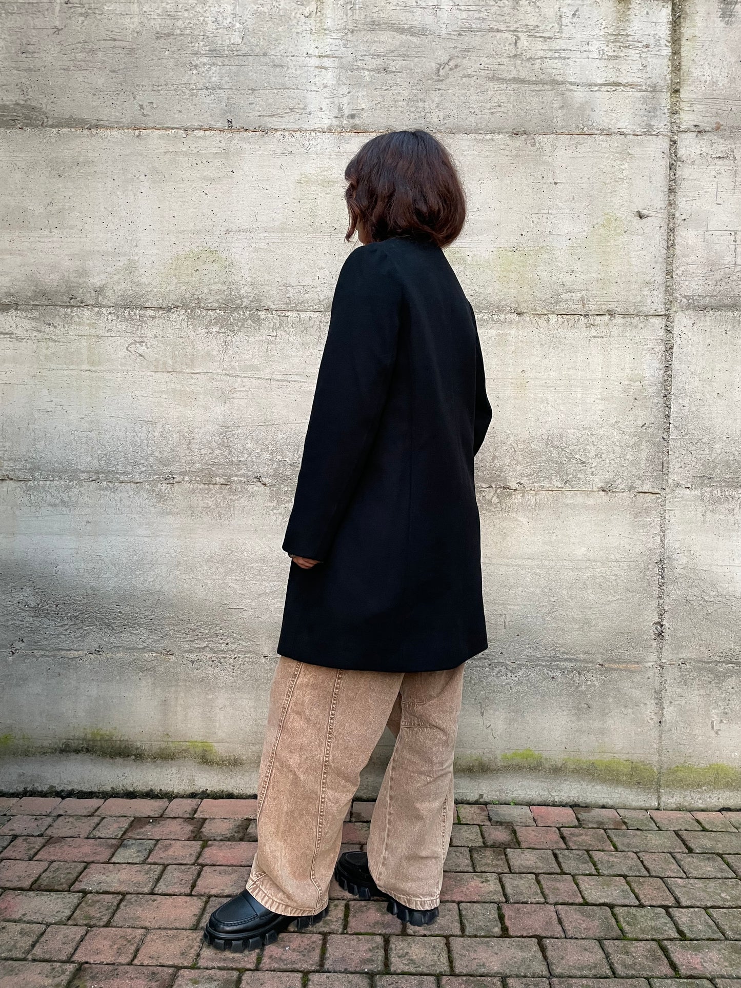 Cappottino sartoriale misto lana vergine, angora e cashmere - taglia S/M