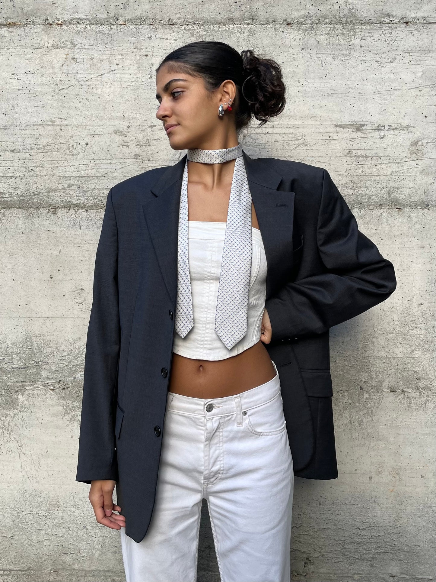 Blazer oversize in fresco lana grigio scuro - taglia M uomo