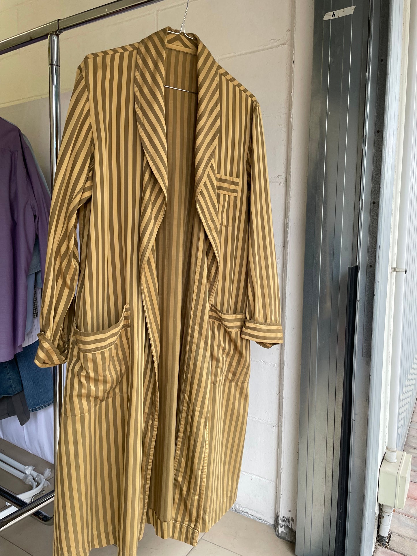 Vestaglia sartoriale in seta striped - taglia unica