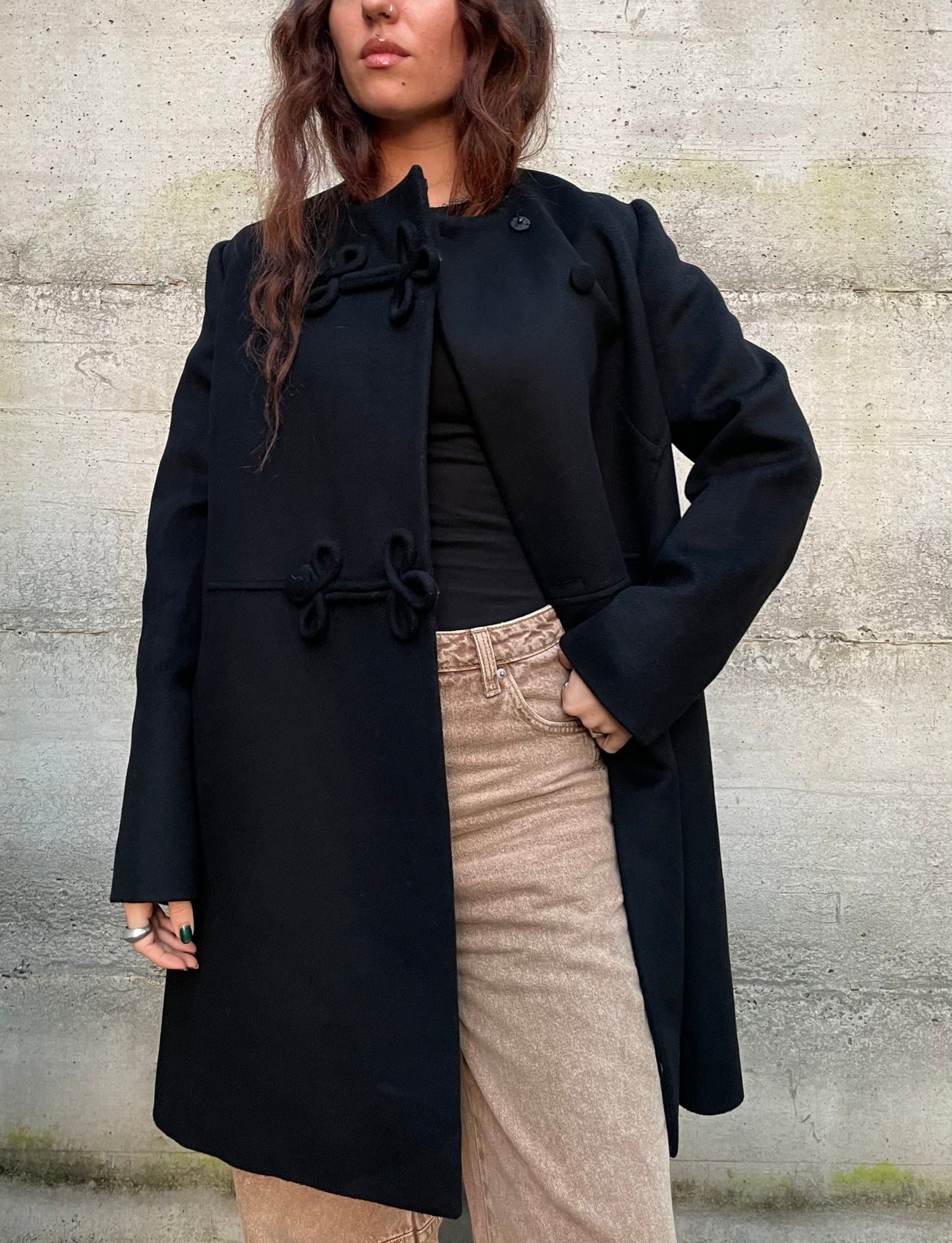 Cappottino sartoriale misto lana vergine, angora e cashmere - taglia S/M