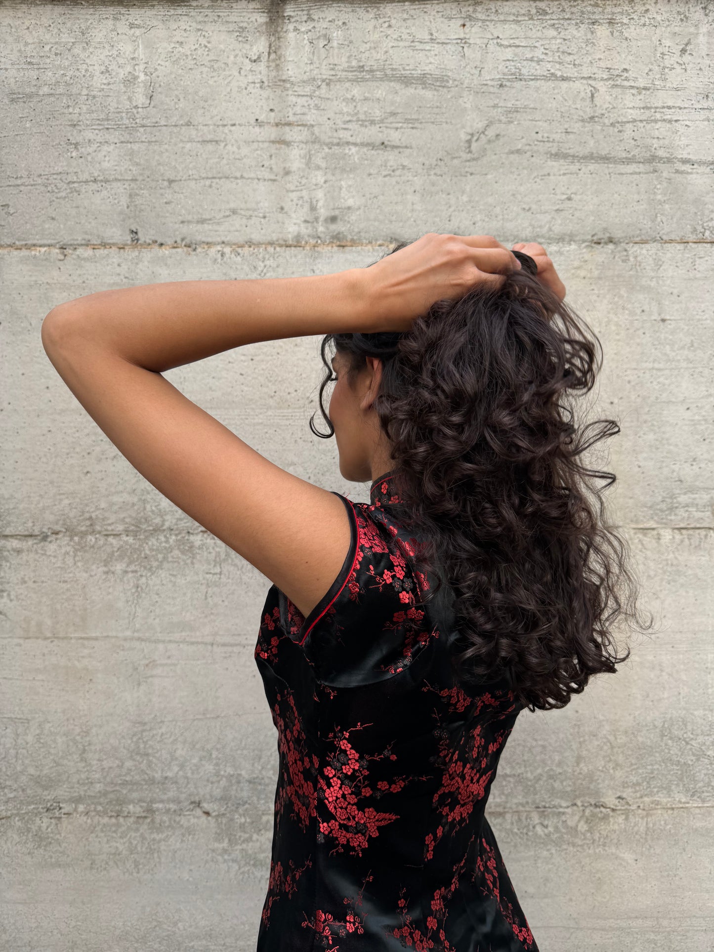 Abito midi in autentica seta cinese, taglia S