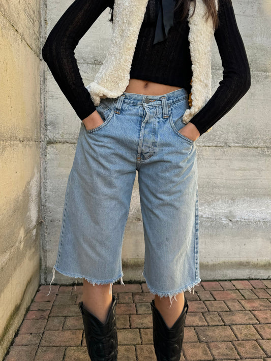 Bermuda vintage denim lavaggio medio