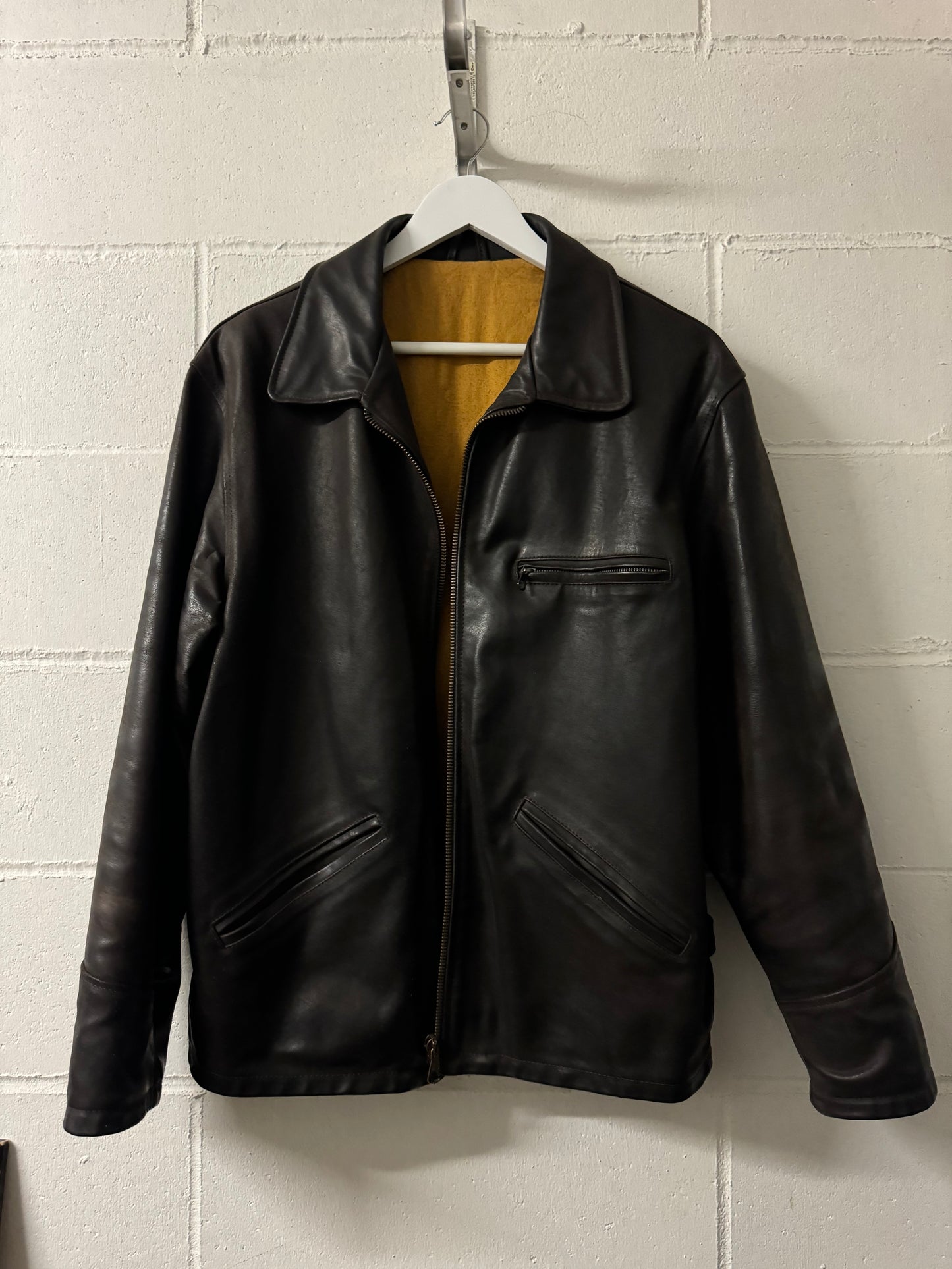 Biker liscio in cuoio testa di moro