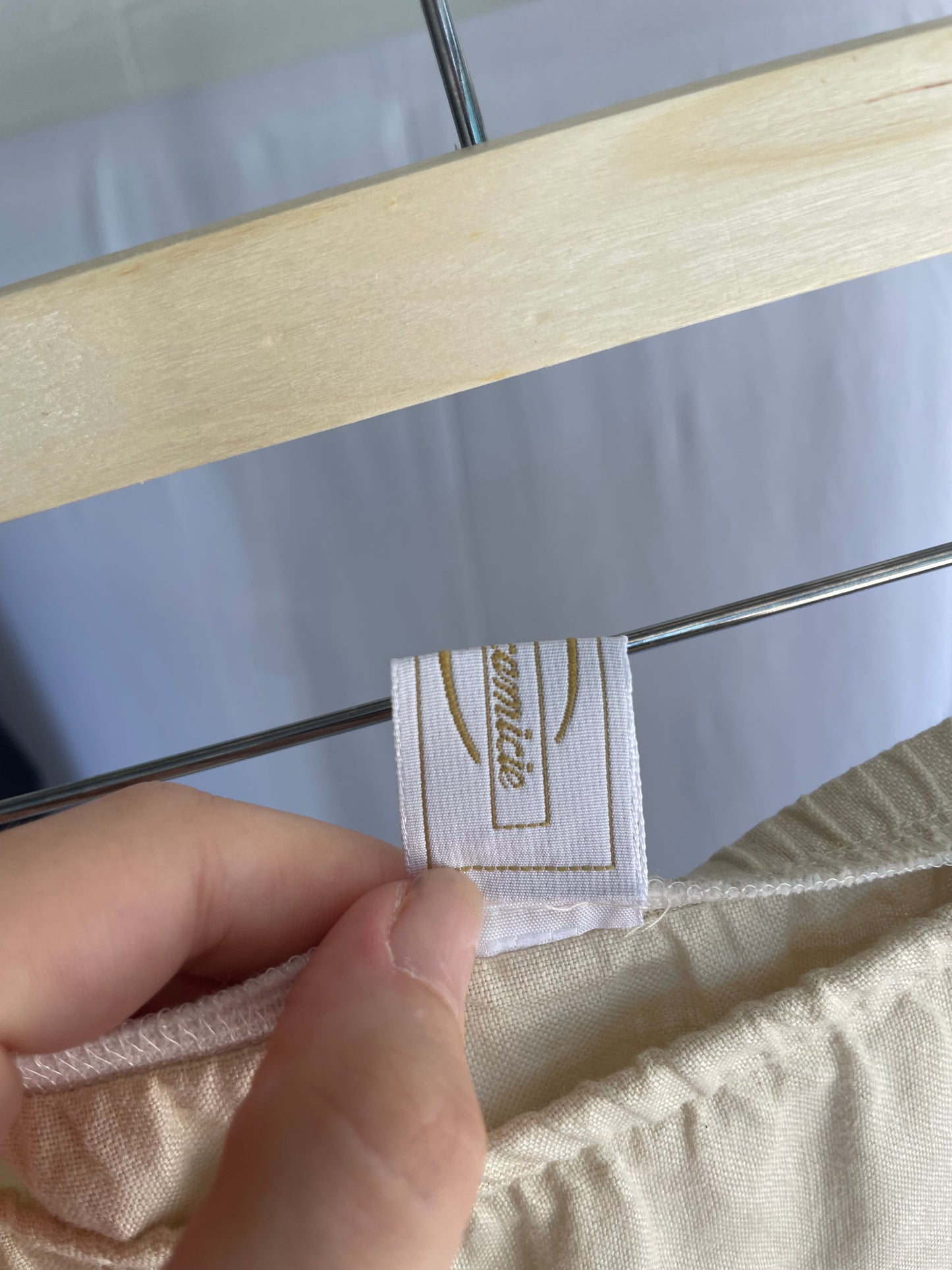 Gonna Y2K midi burro 100% lino, sartoriale Made in Italy, taglia 40it