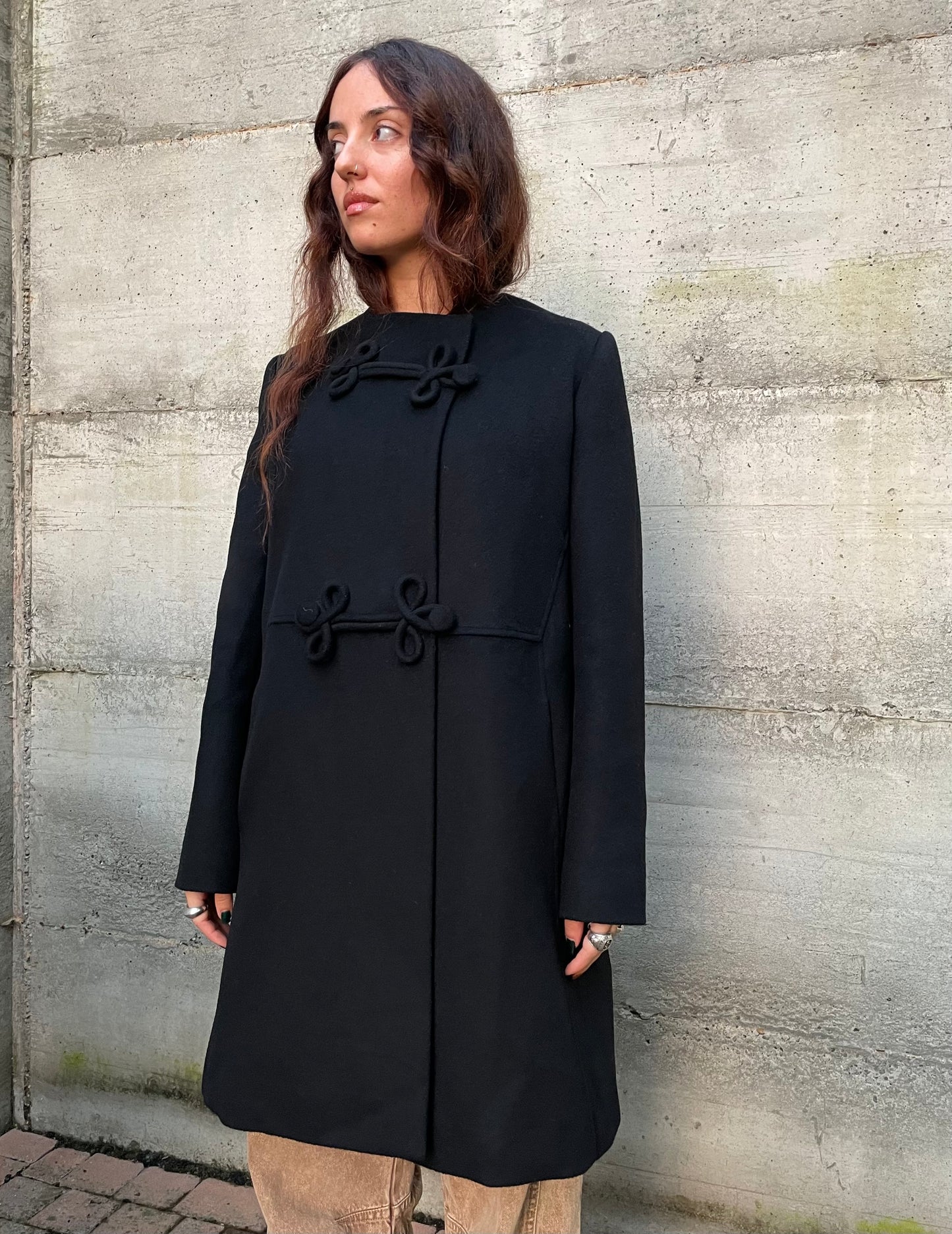 Cappottino sartoriale misto lana vergine, angora e cashmere - taglia S/M