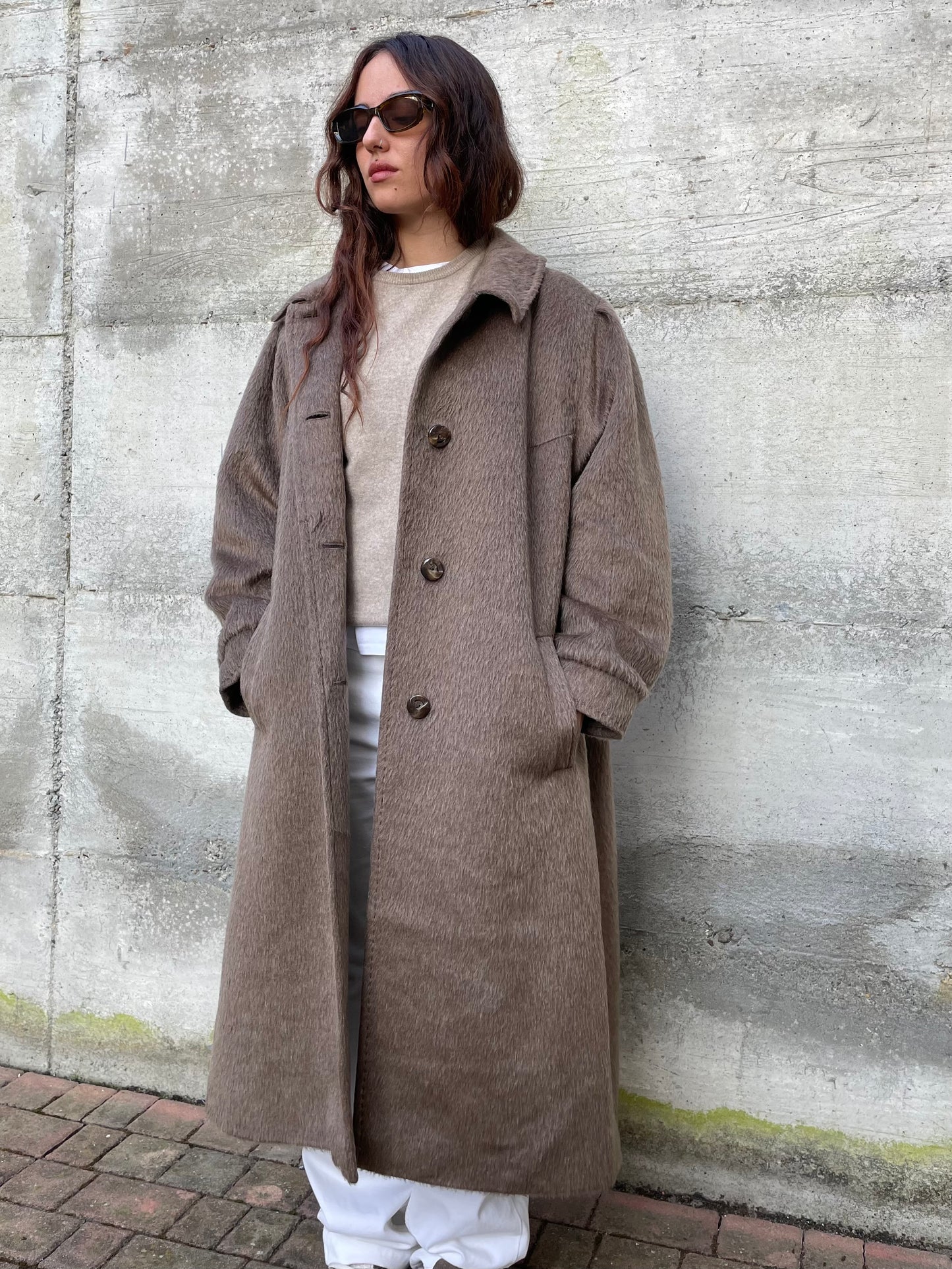 Cappotto lungo sartoriale 100% lana di lama