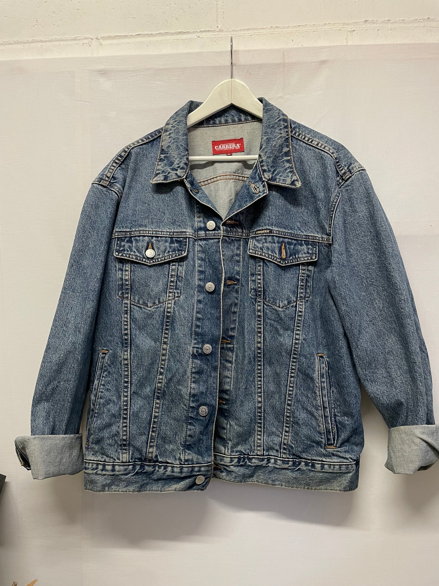 Giacca vintage denim Carrera, lavaggio medio, taglia XL