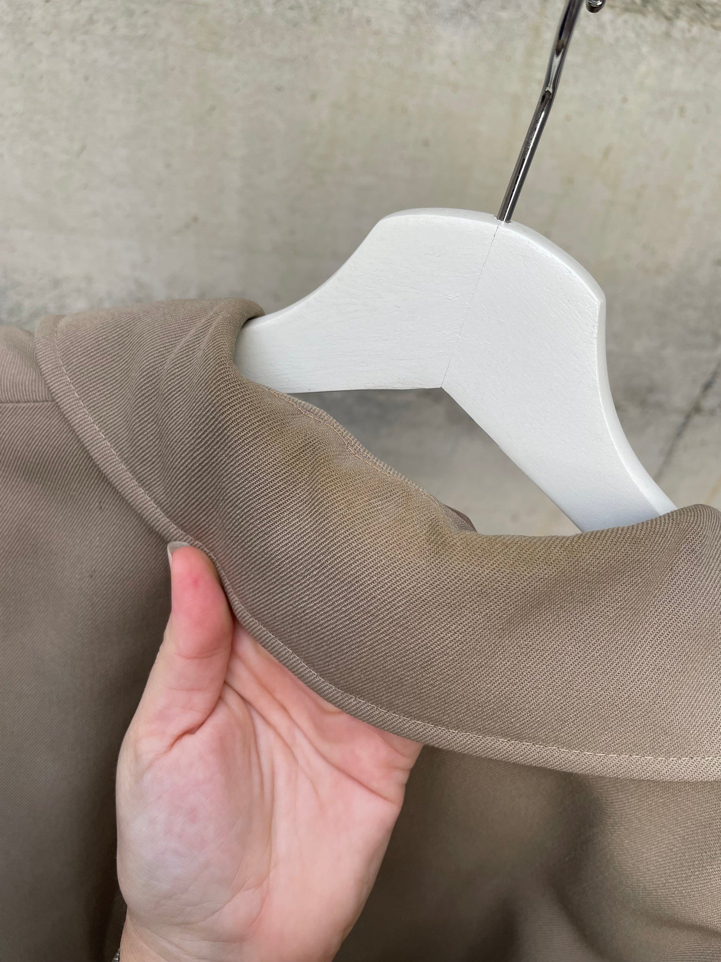 Soprabito sartoriale sabbia foderato misto lana