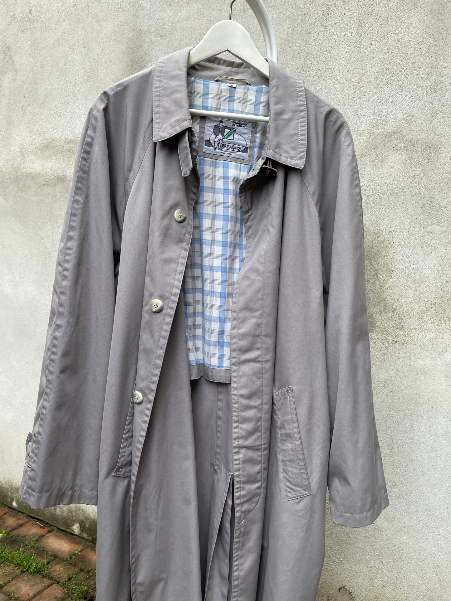 Trenchcoat lungo monopetto glicine