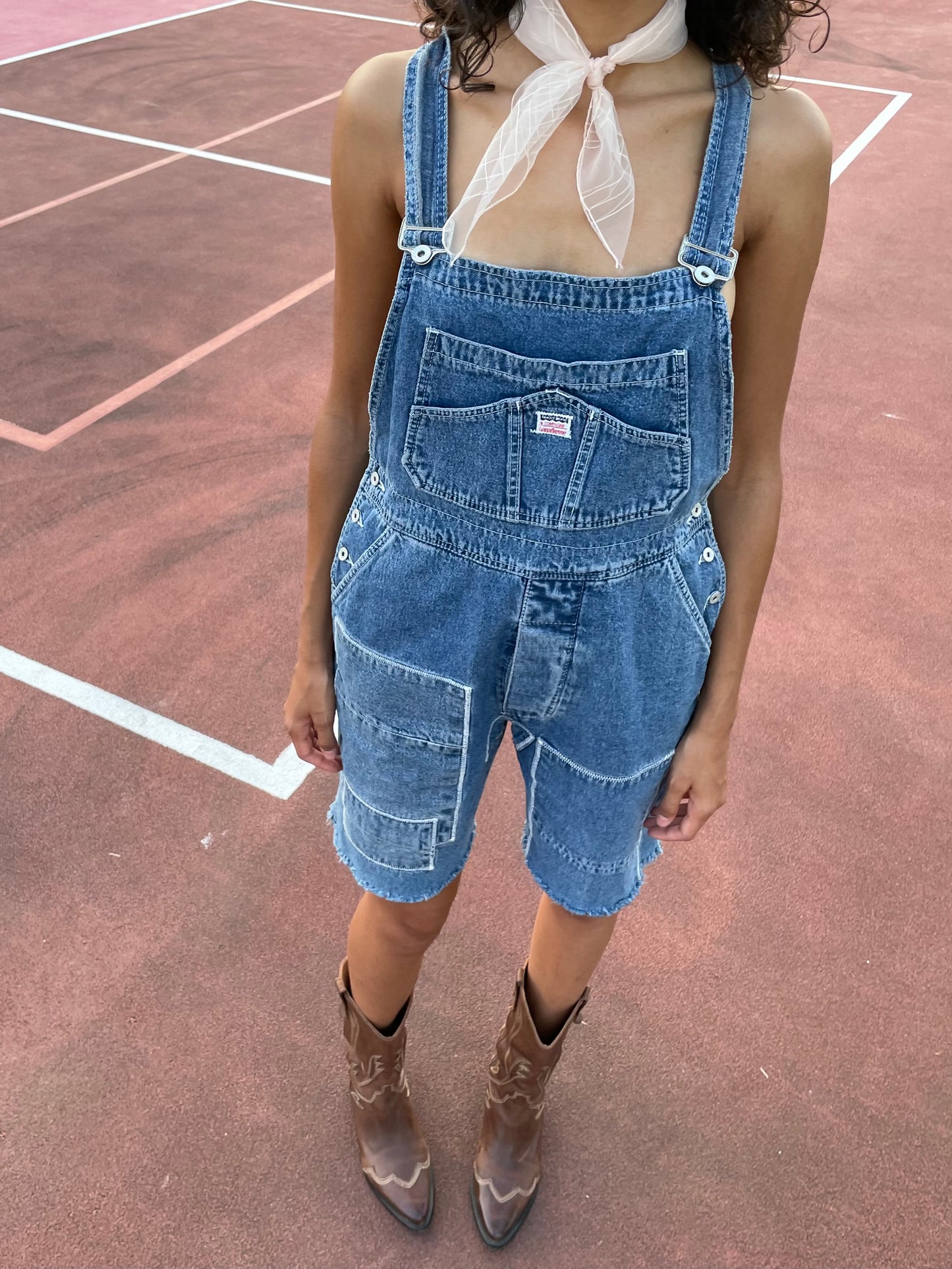 Salopette vintage denim lavaggio medio - taglia M