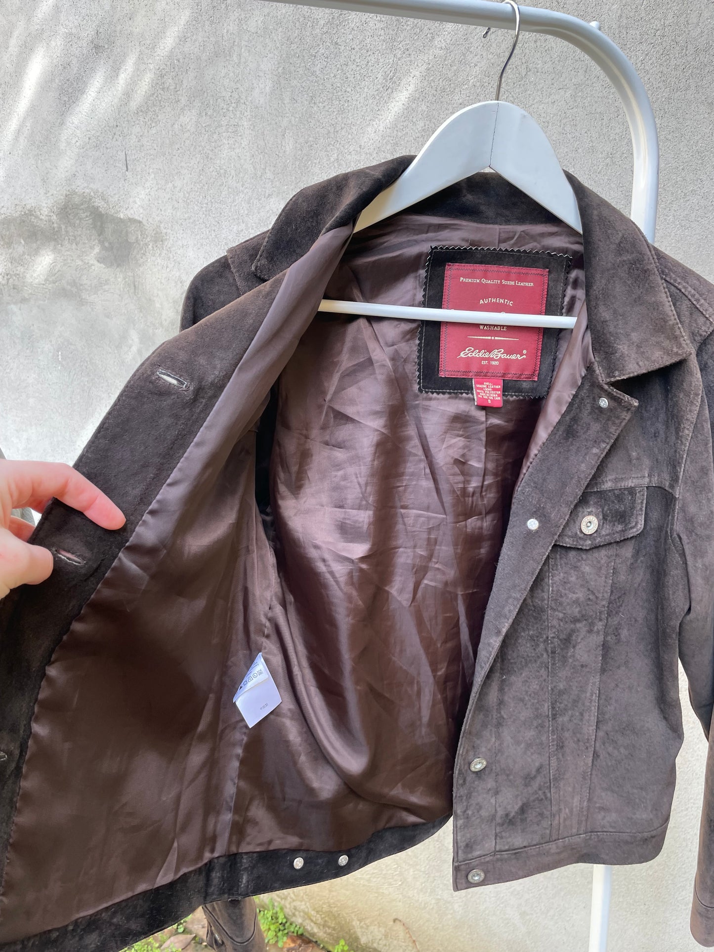 Giacca suede marrone