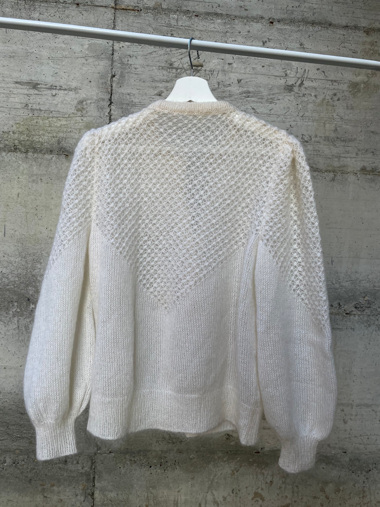 Cardigan romantico burro sartoriale, pura lana - taglia unica