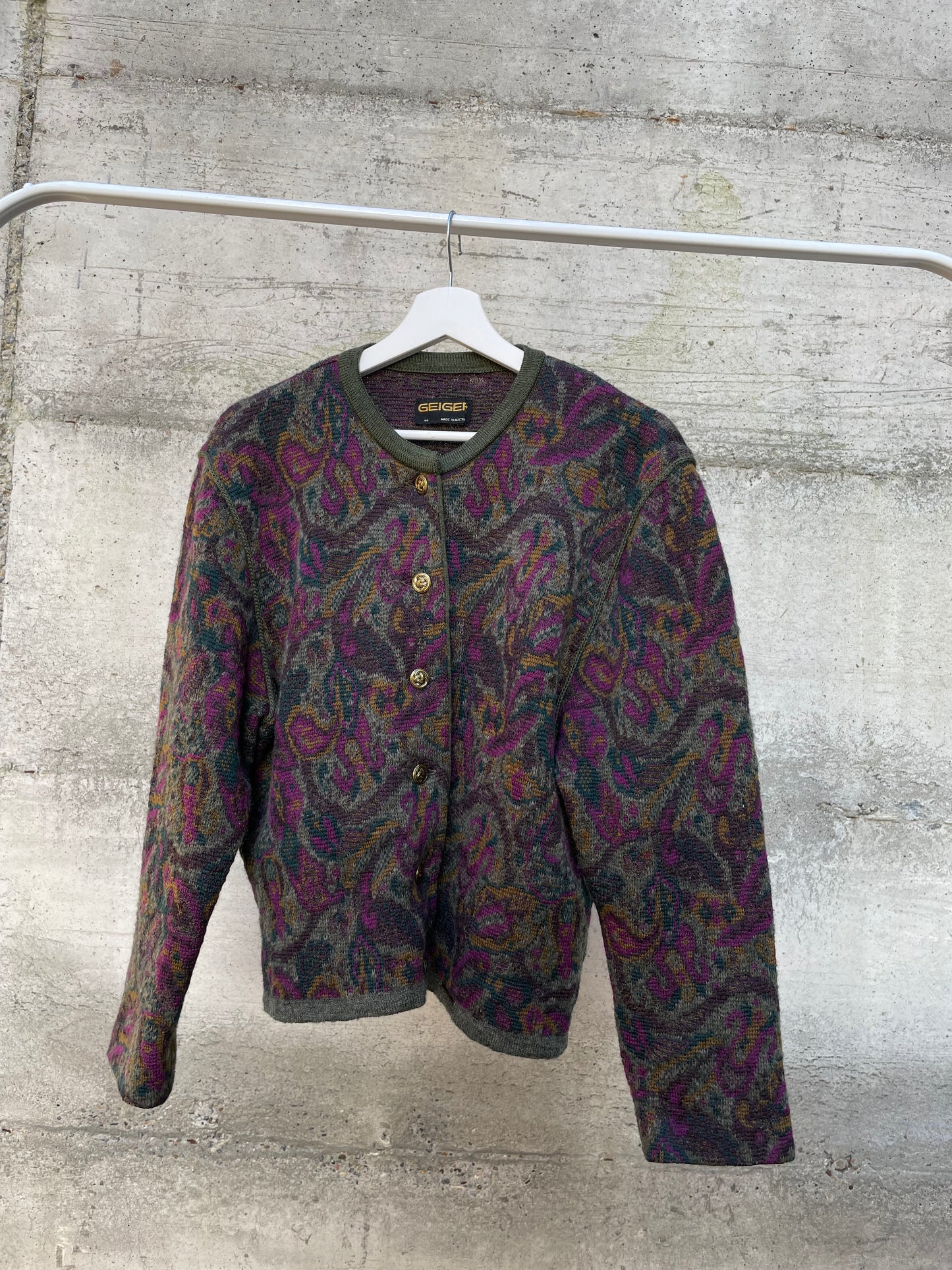 Cardigan Geiger in misto lana e mohair - taglia M/L