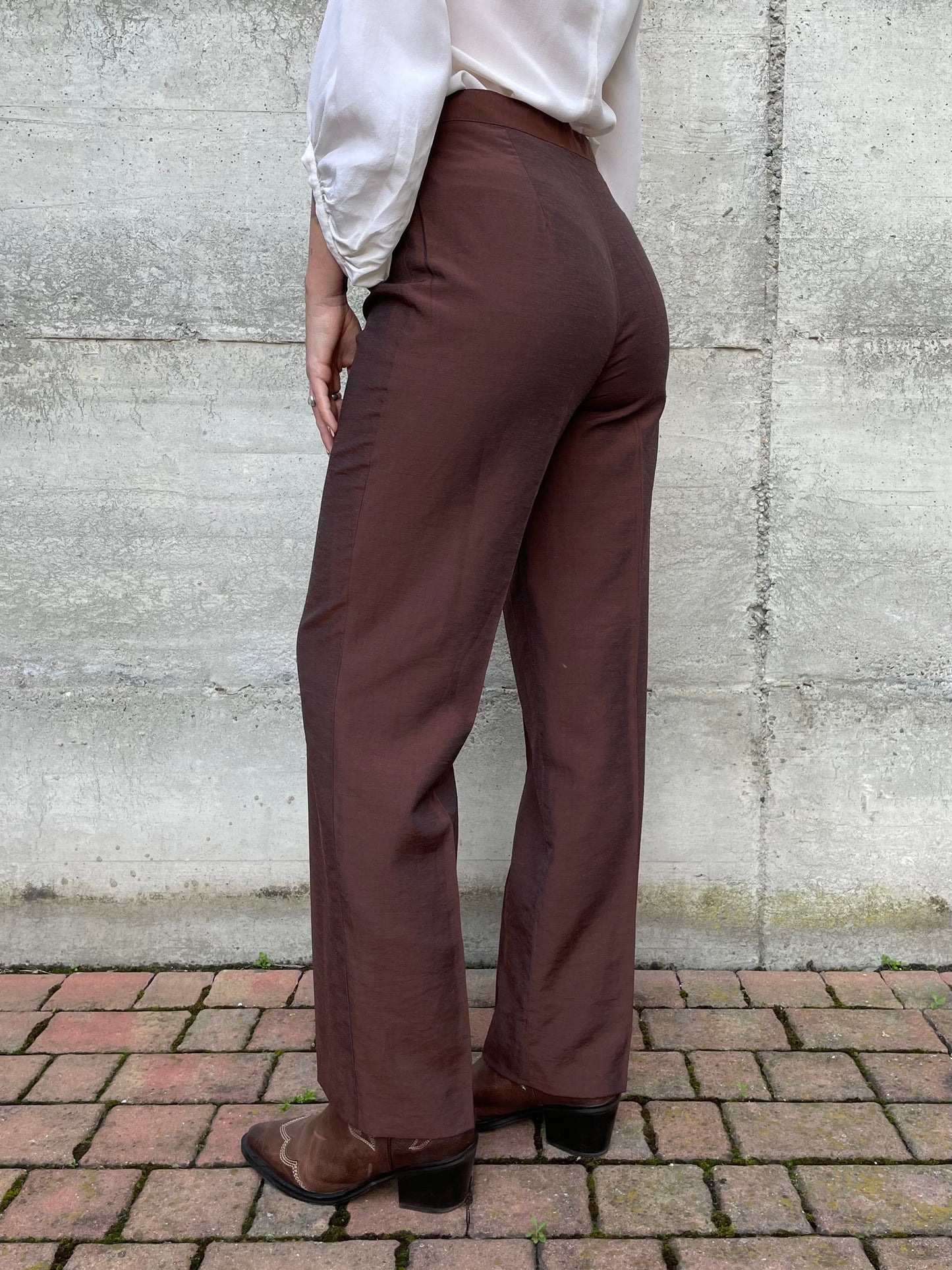 Pantalone chino shantung - misto lino e viscosa - tg. 40/42