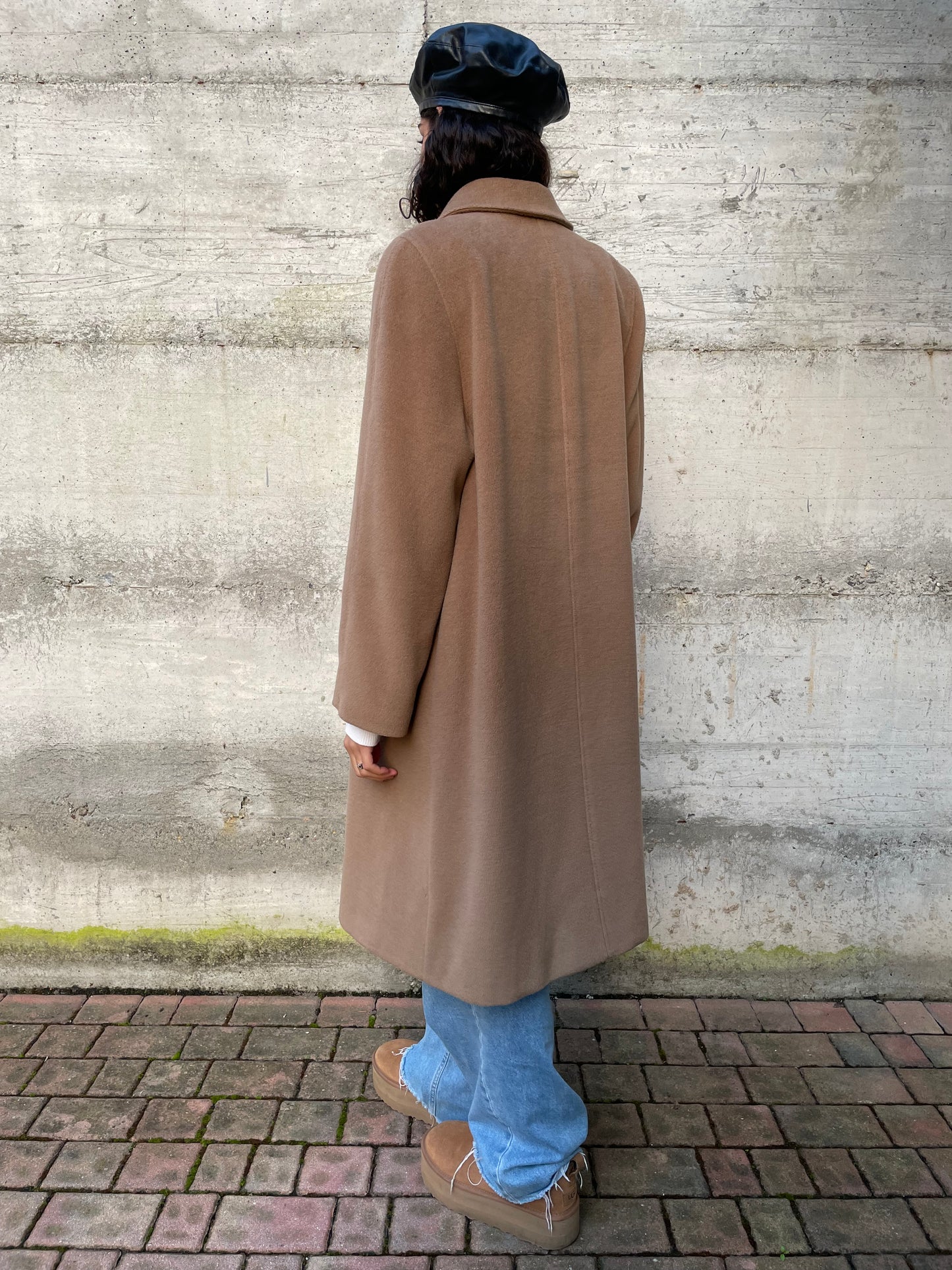 Cappotto sartoriale biscotto in pura lana vergine superfine