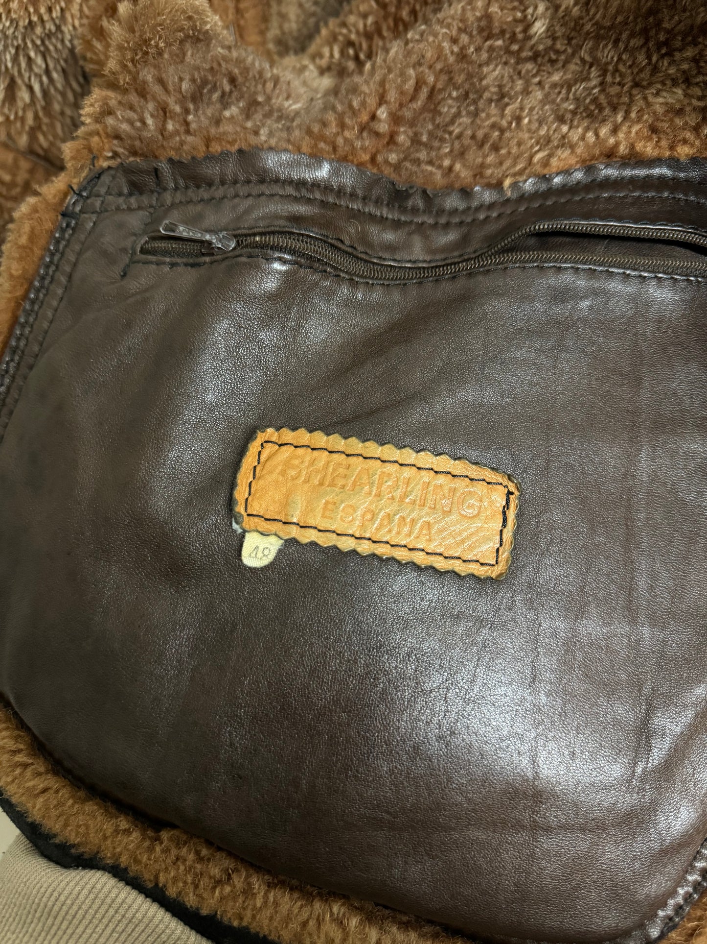 Bomber in montone Shearling testa di moro, taglia 48it uomo