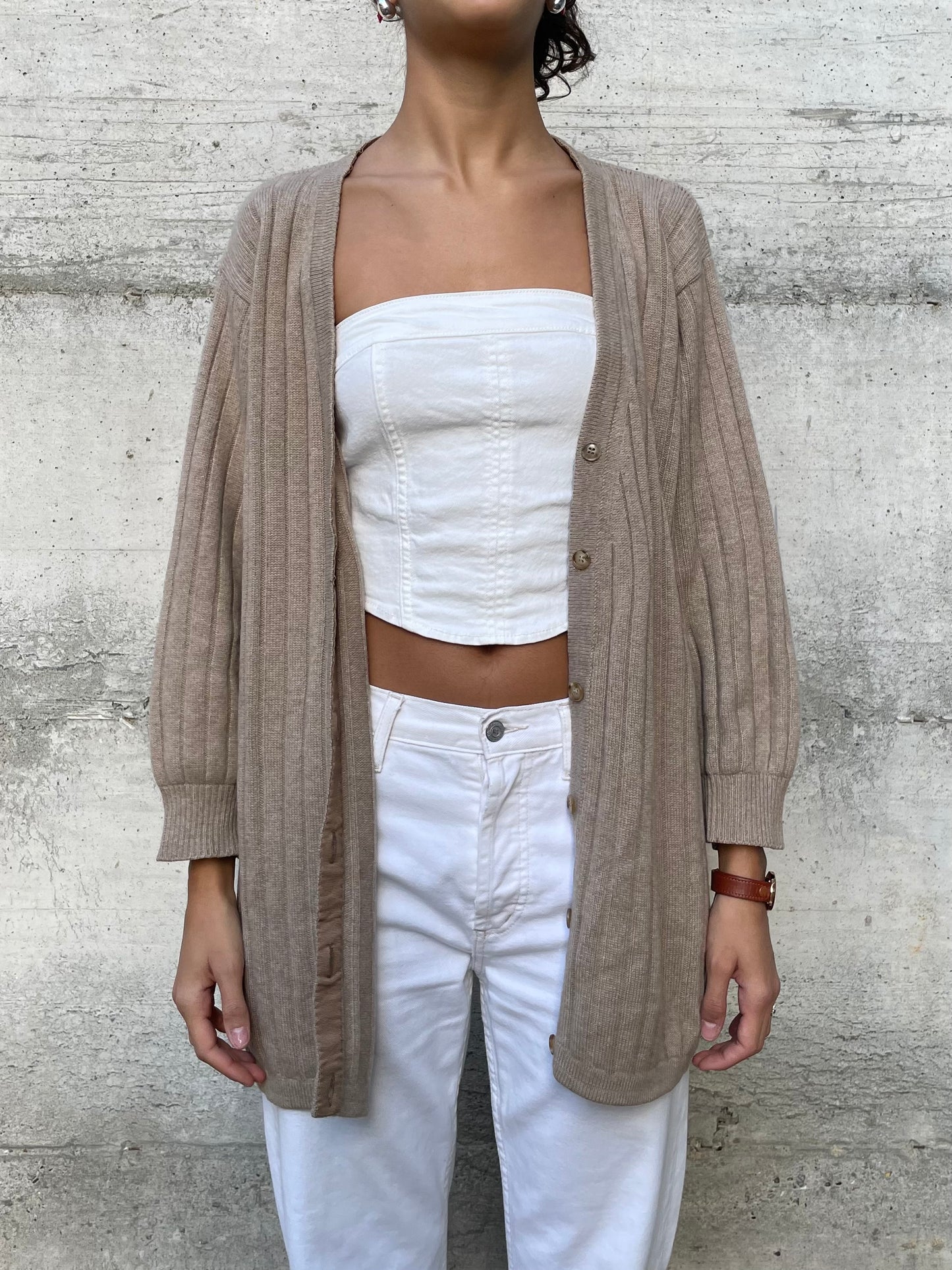 Cardigan lungo 100% cashmere, taglia unica