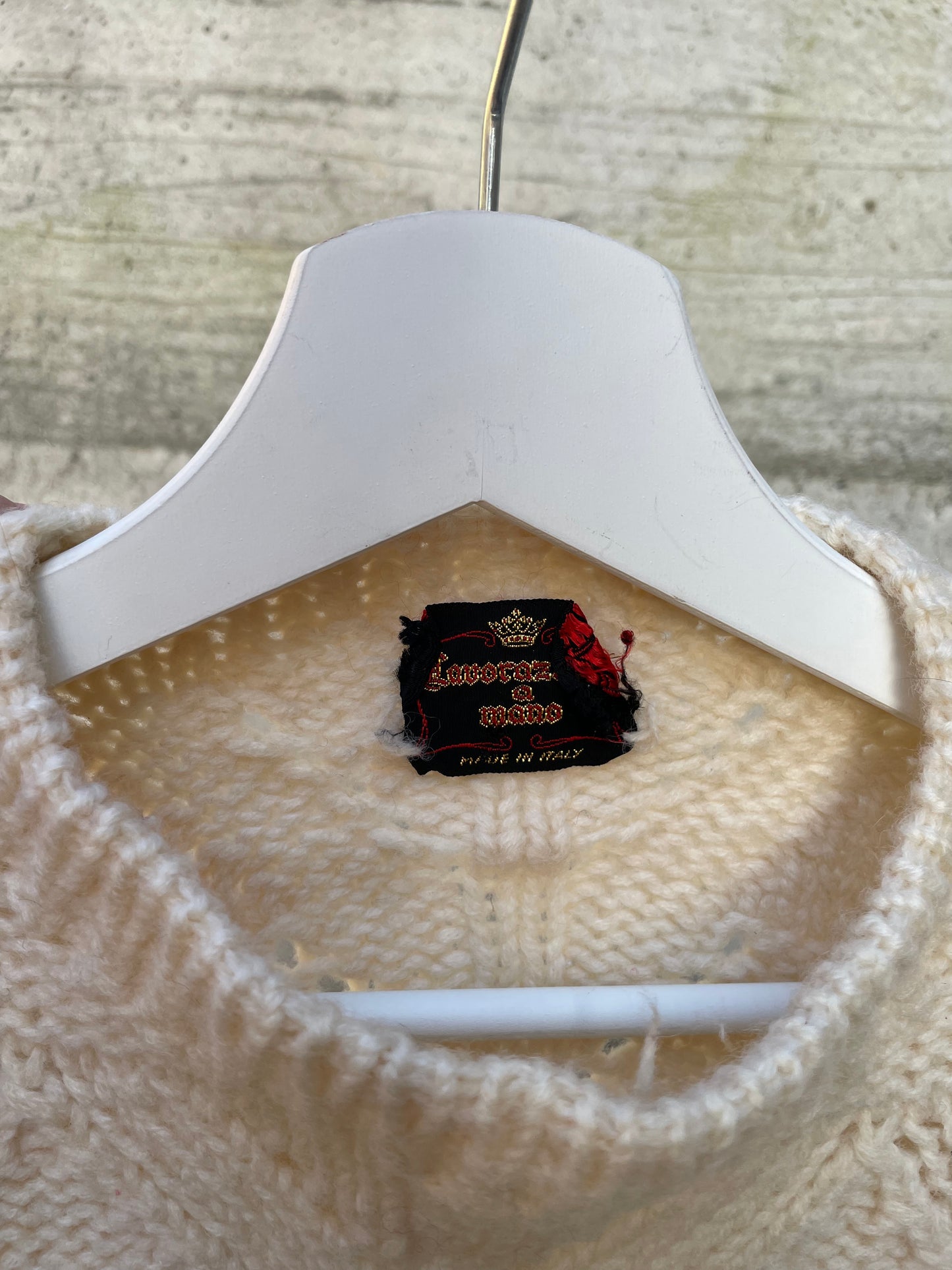 Maglione girocollo sartoriale burro 100% lana - taglia M