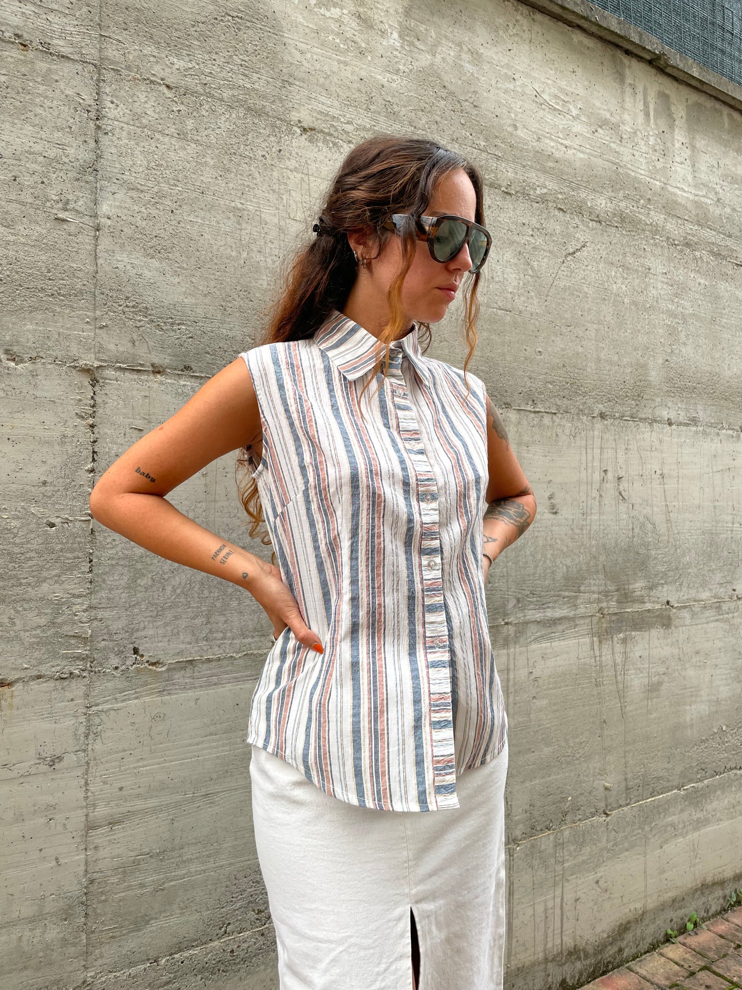 Top polo stripes in cotone - taglia M