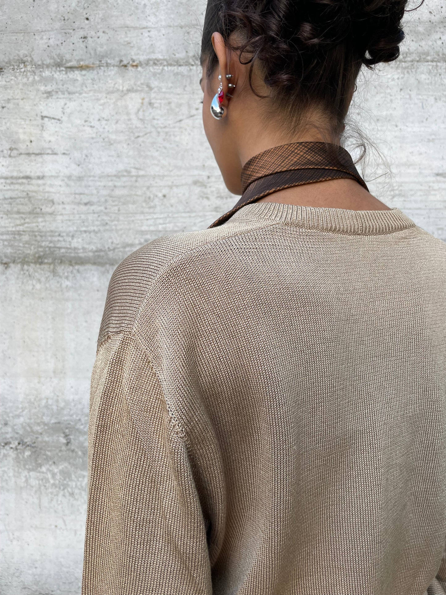 Maglioncino sartoriale 100% cotone scollo a V - taglia M