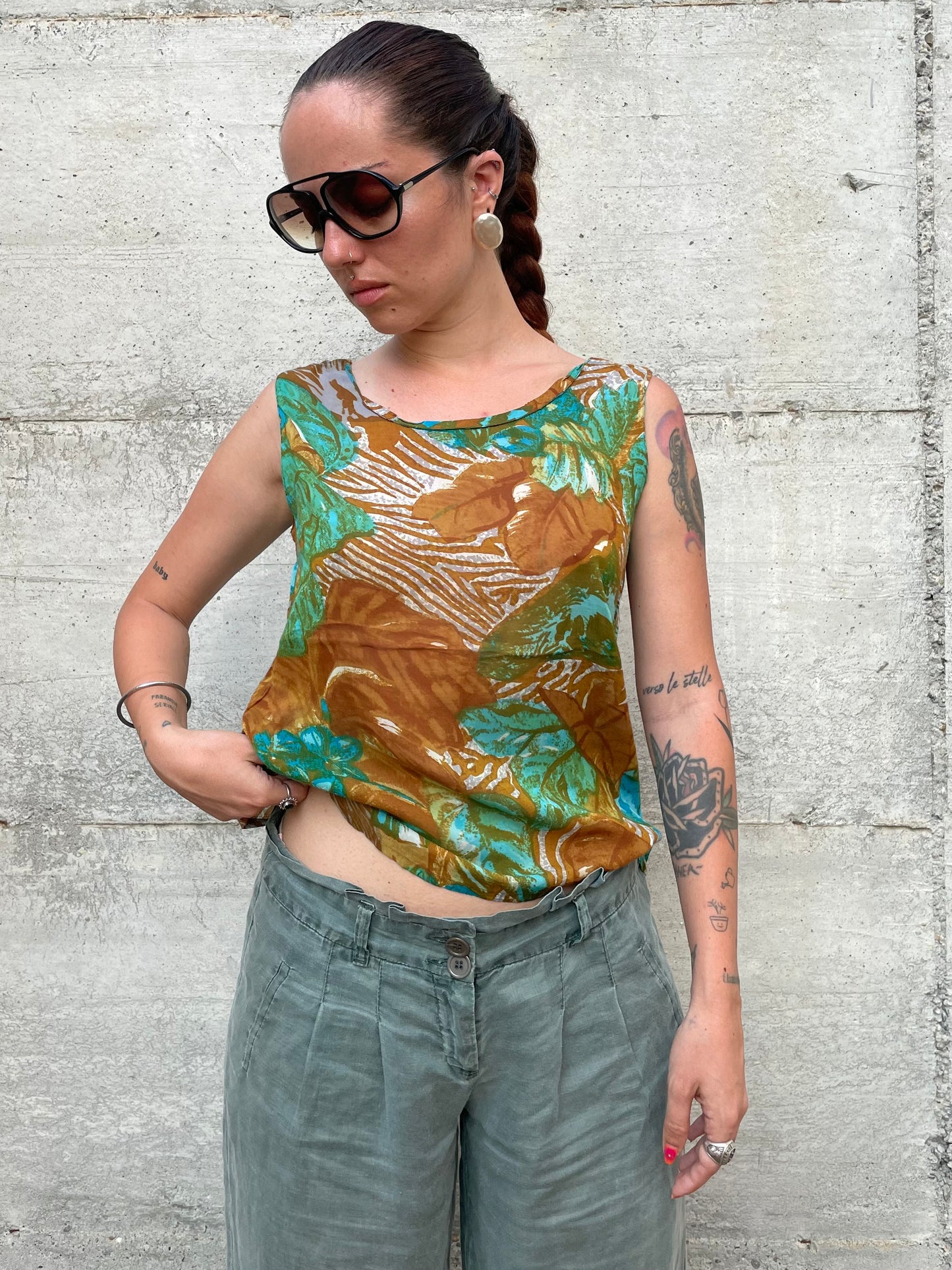 Top fantasia 100% viscosa, taglia S/M