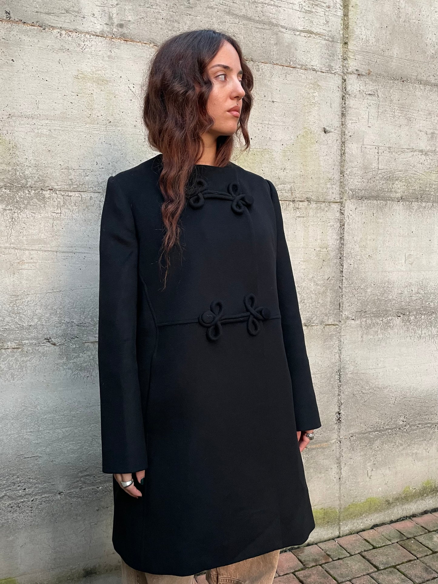 Cappottino sartoriale misto lana vergine, angora e cashmere - taglia S/M