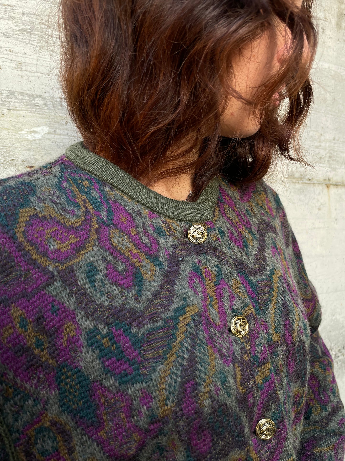 Cardigan Geiger in misto lana e mohair - taglia M/L