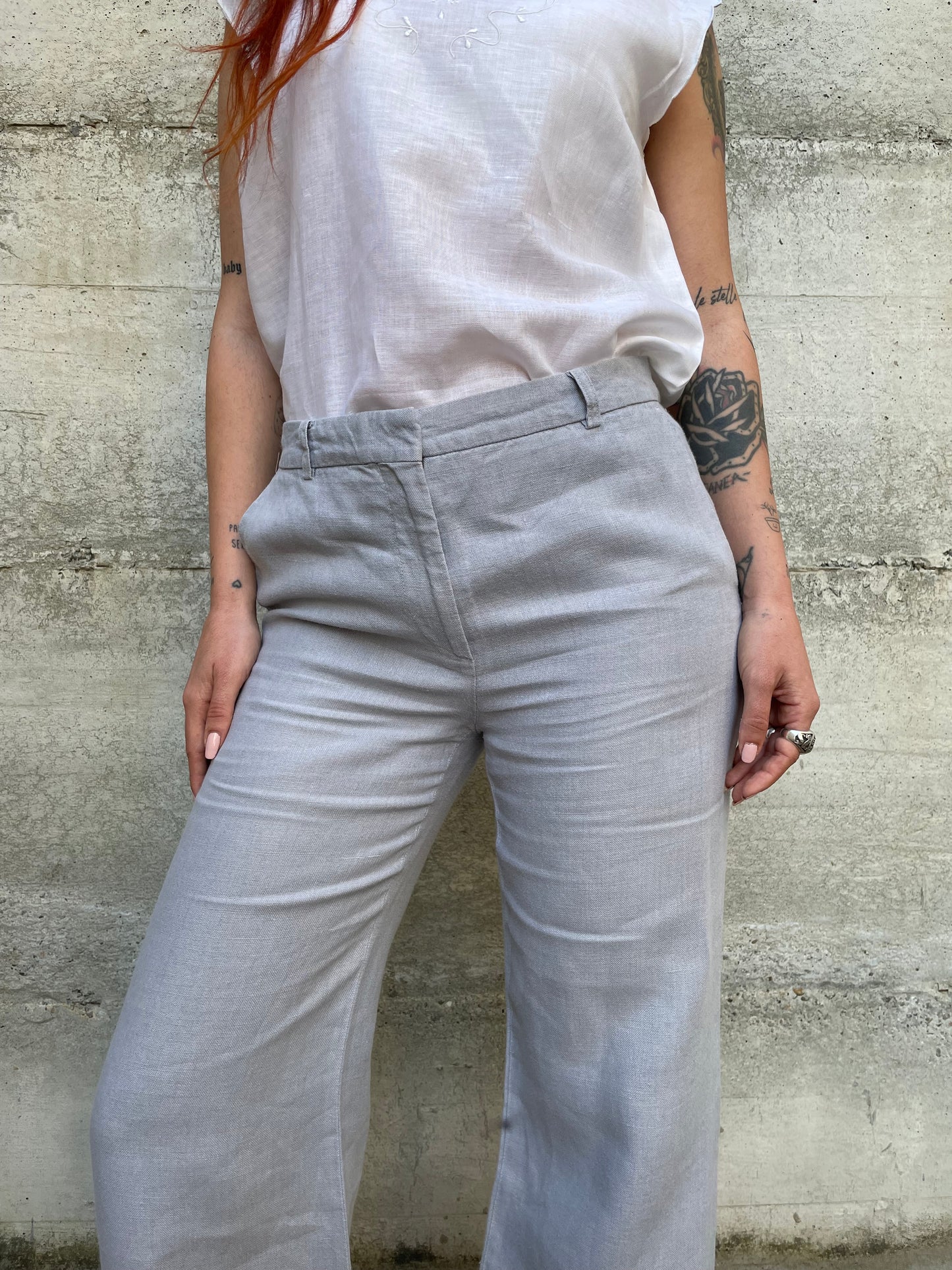 Pantalone Aspesi ghiaccio 100% lino - tg. 42