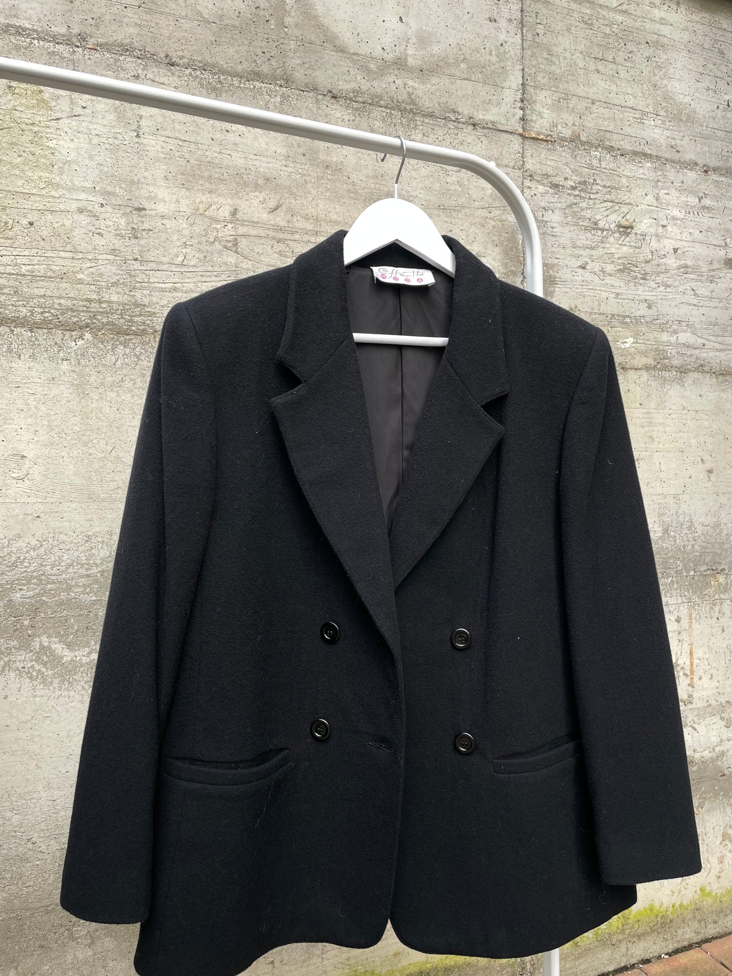Blazer sartoriale nero doppiopetto in lana