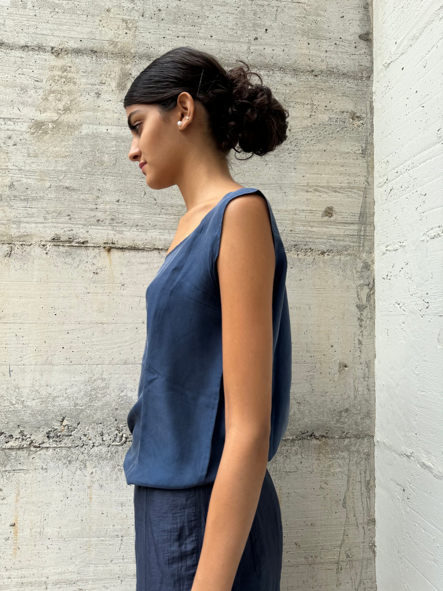 Top / sottogiacca sartoriale in pura seta, taglia M