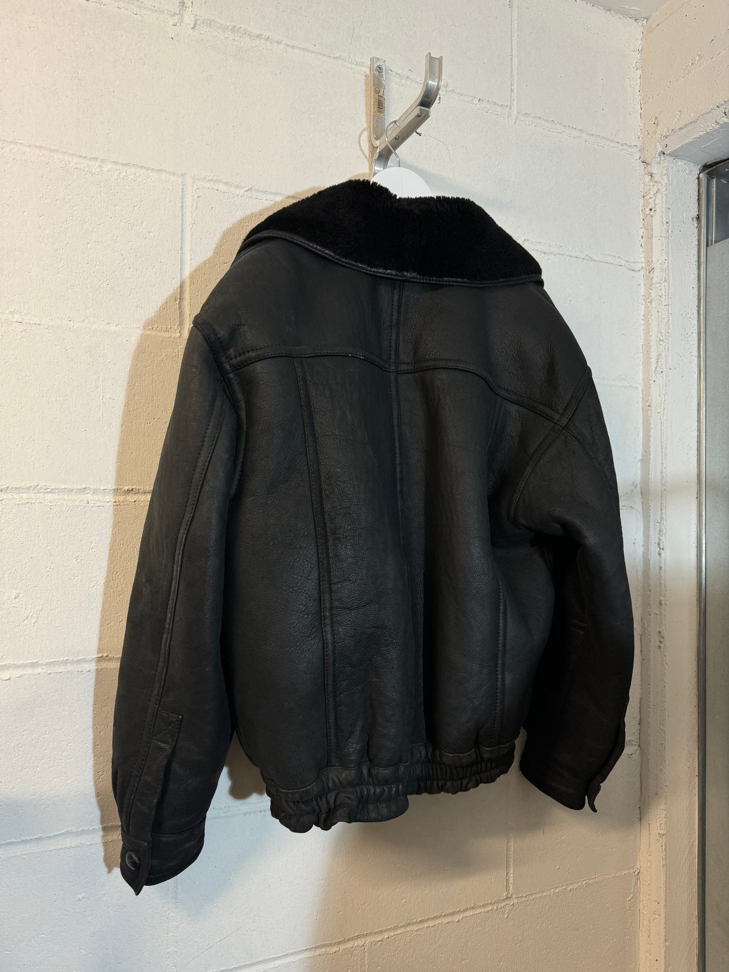 Bomber aviator Shearling nero taglia 48it uomo (S)