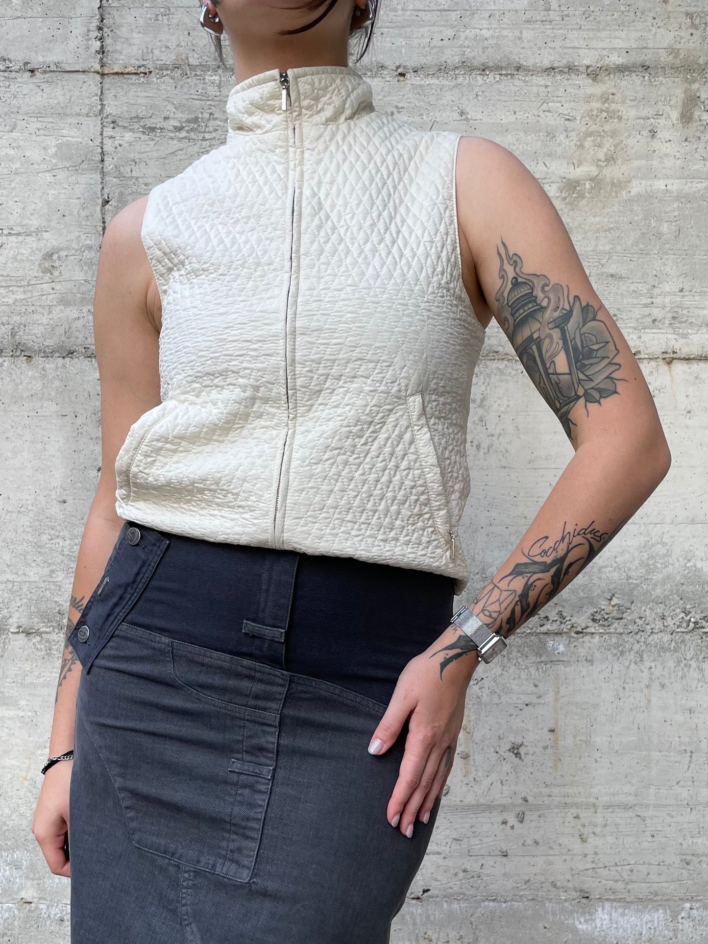 Smanicato trapuntato Eskey bianco - S