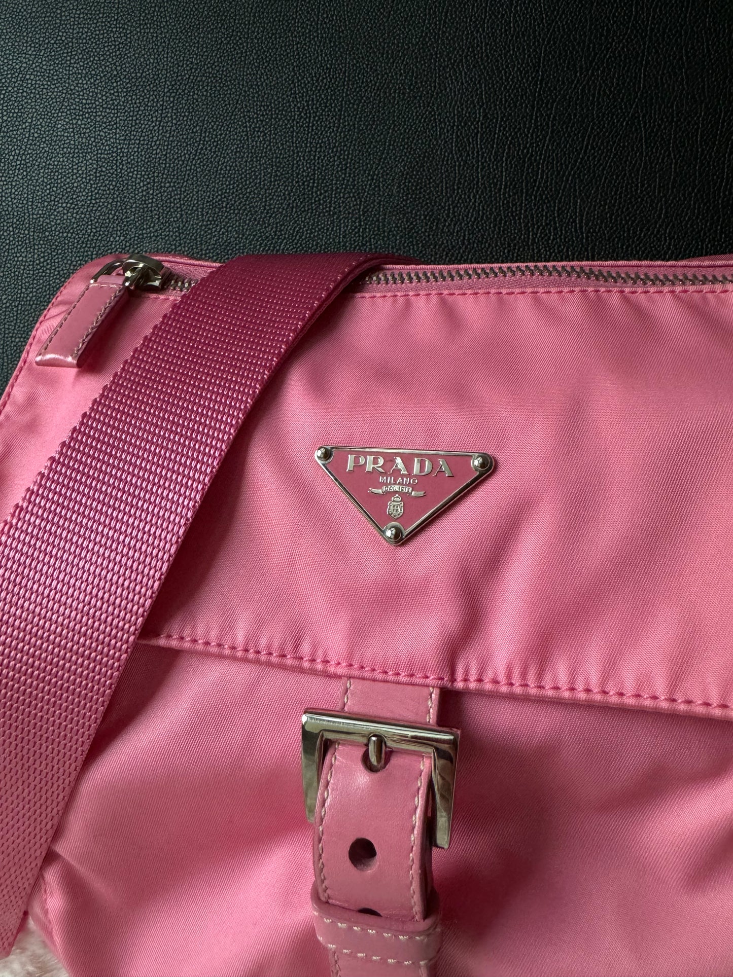 Borsa Prada Plain In Nylon - Color Begonia