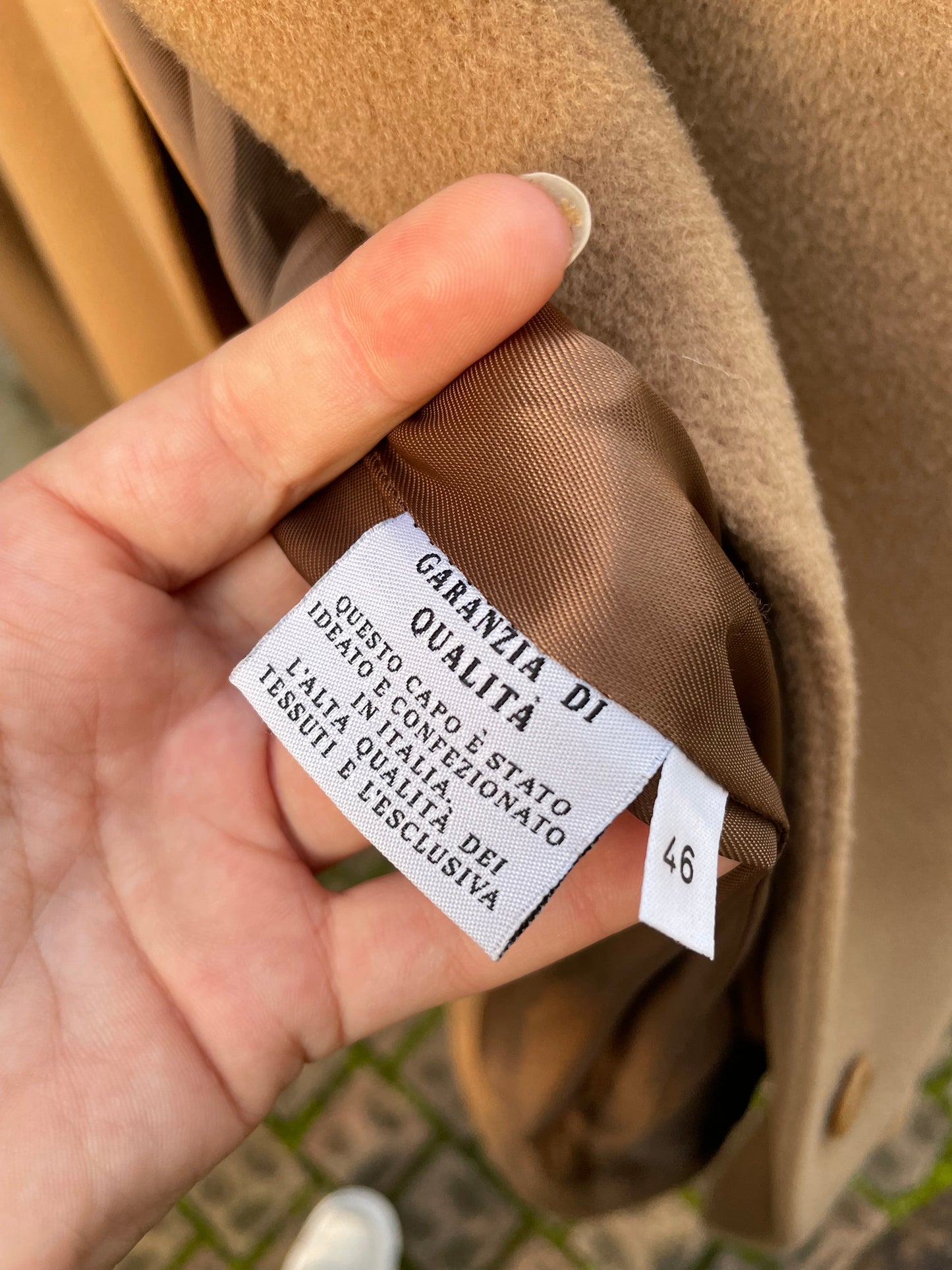 Cappotto sartoriale biscotto in pura lana vergine superfine