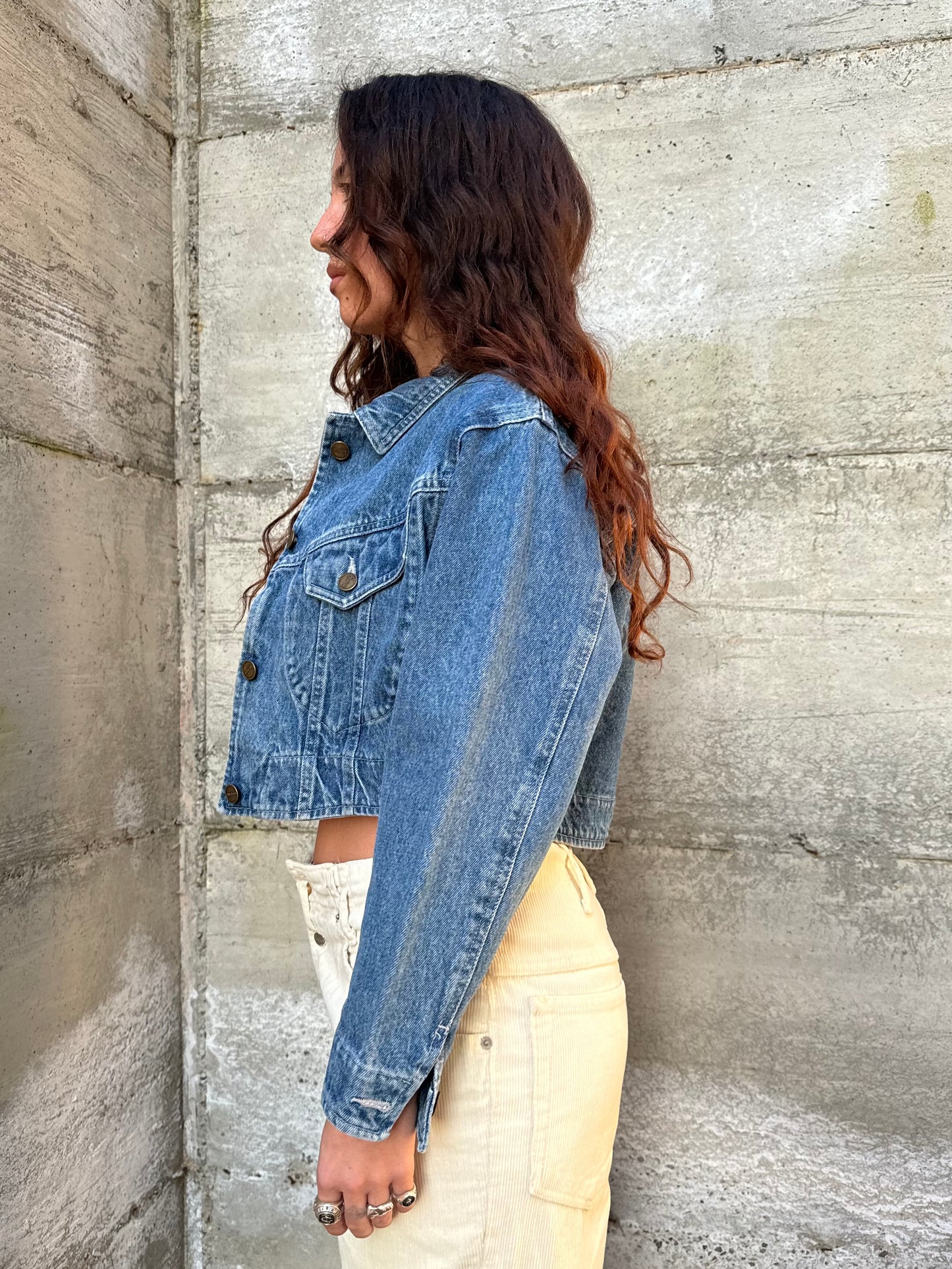 Giacca denim cropped