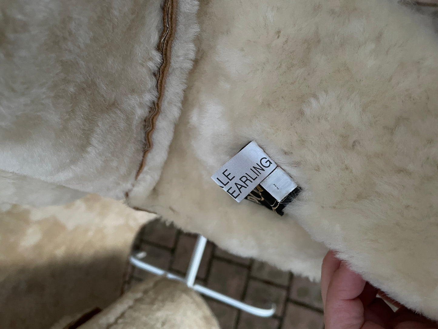 Montone originale Shearling in pelle caramello - taglia 46it donna