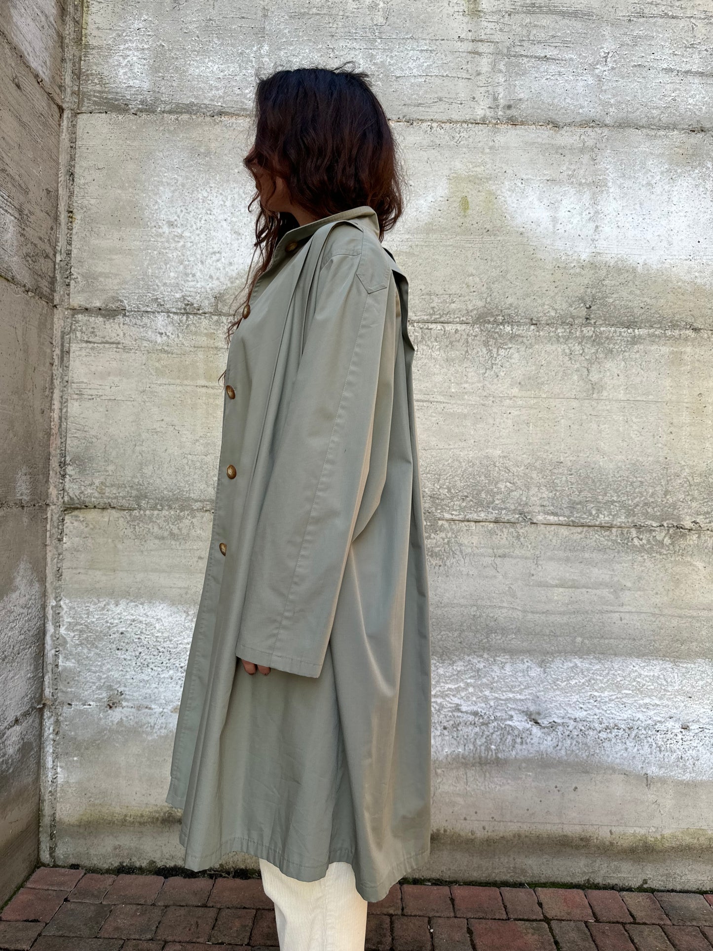 Spolverino sartoriale Mascoff in cotone verde salvia