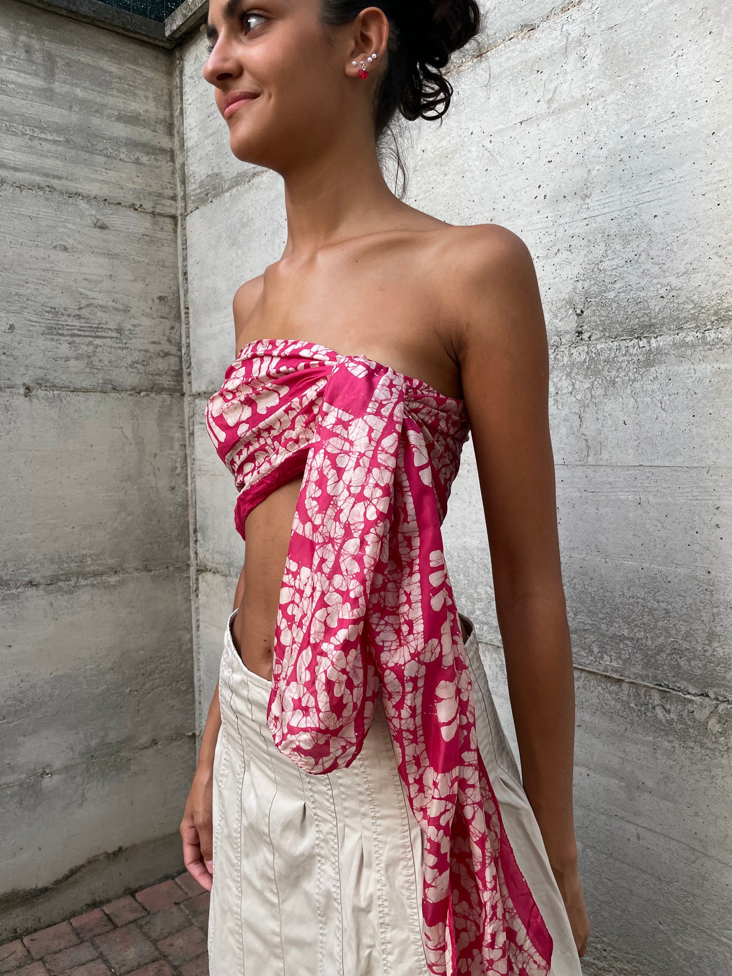 Foulard vintage 100% seta fantasia