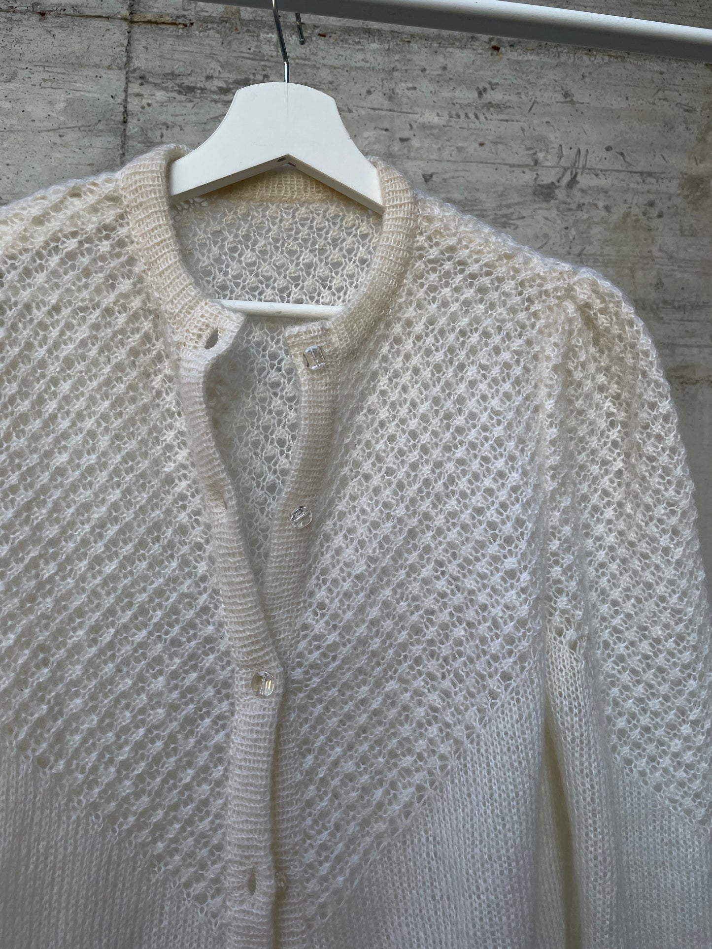 Cardigan romantico burro sartoriale, pura lana - taglia unica