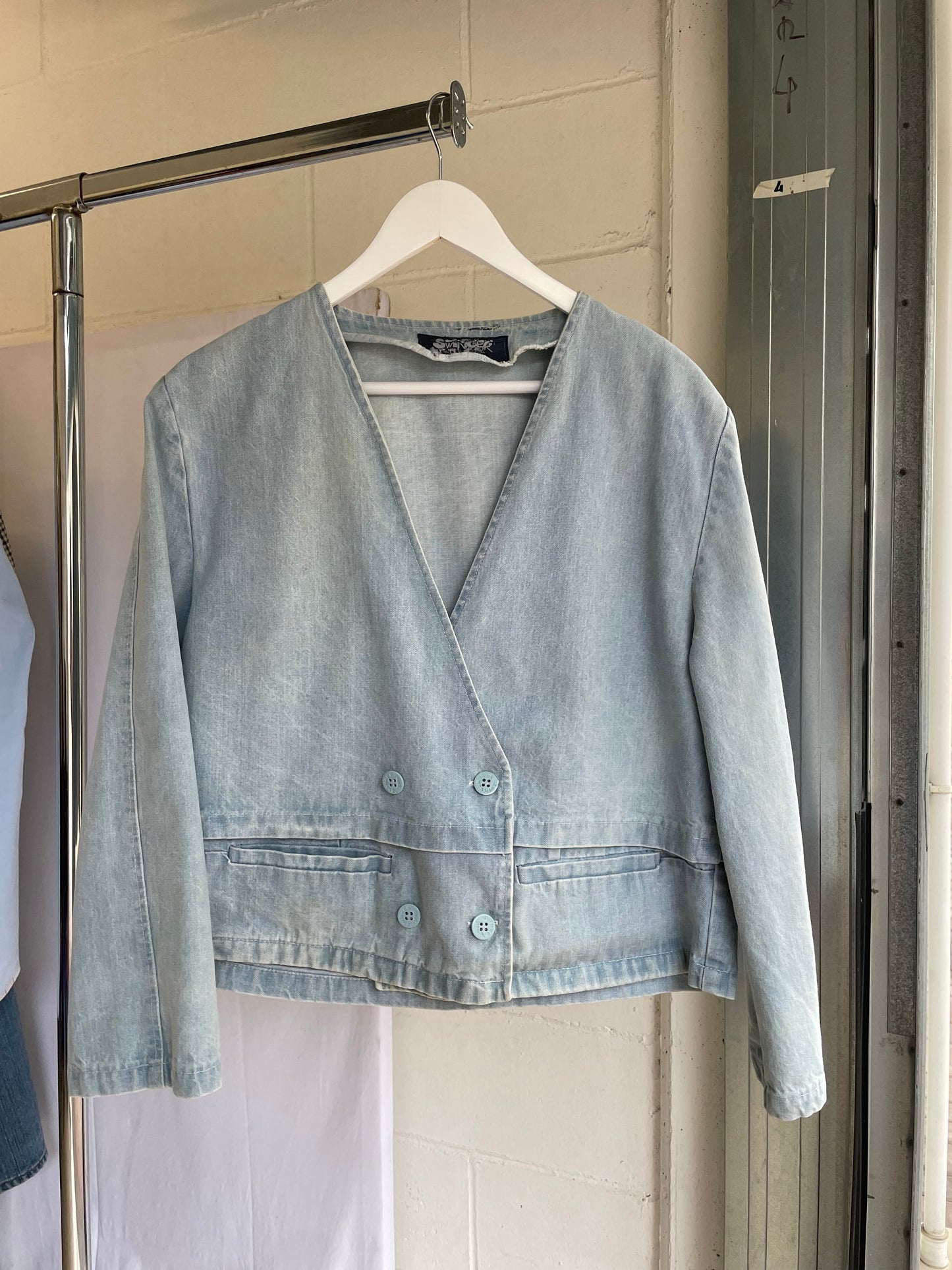 Giacchina denim cropped lavaggio chiaro 100% cotone - taglia M