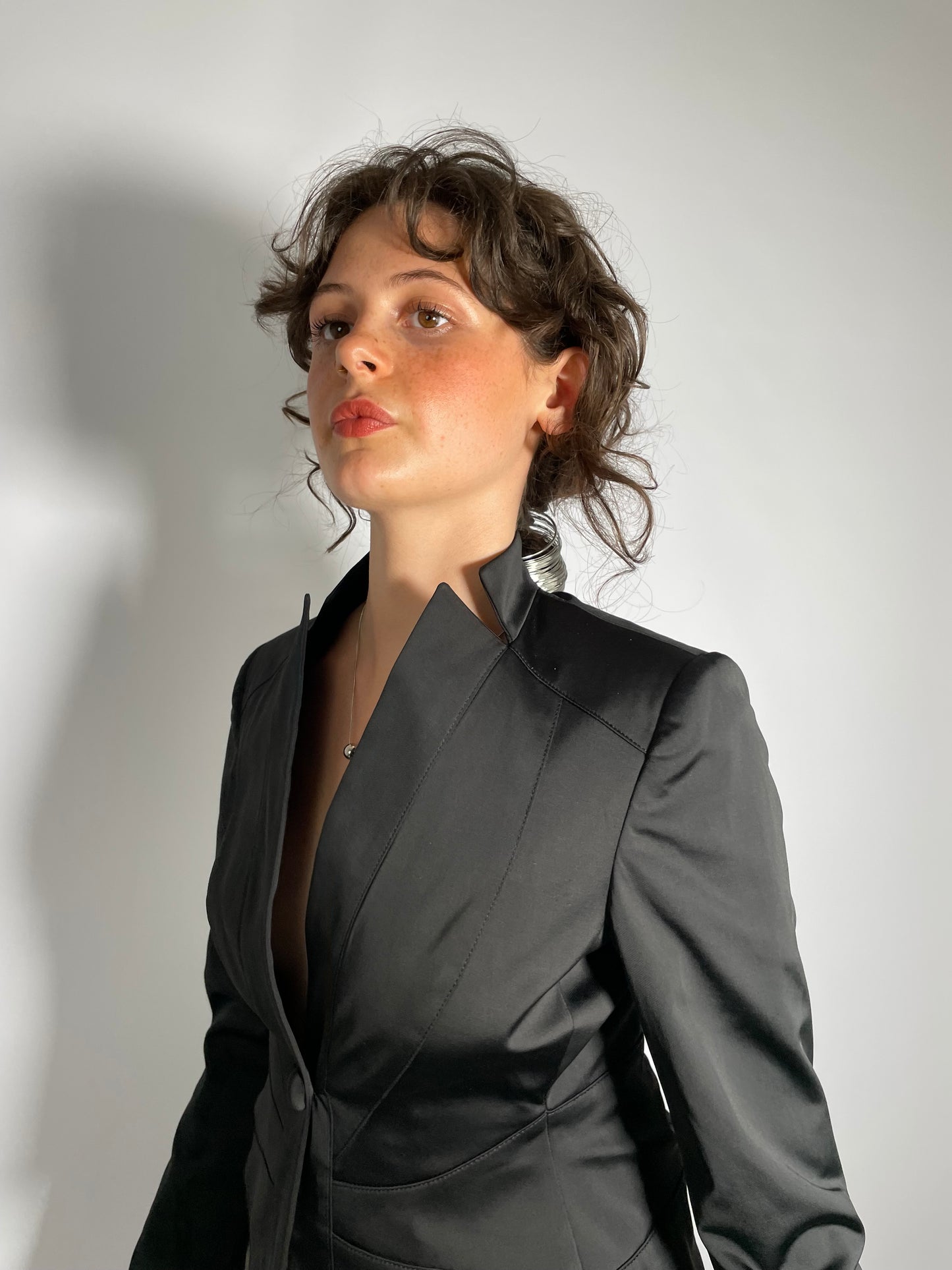 Giacchina raso nera Conbipel anni 90 - taglia S