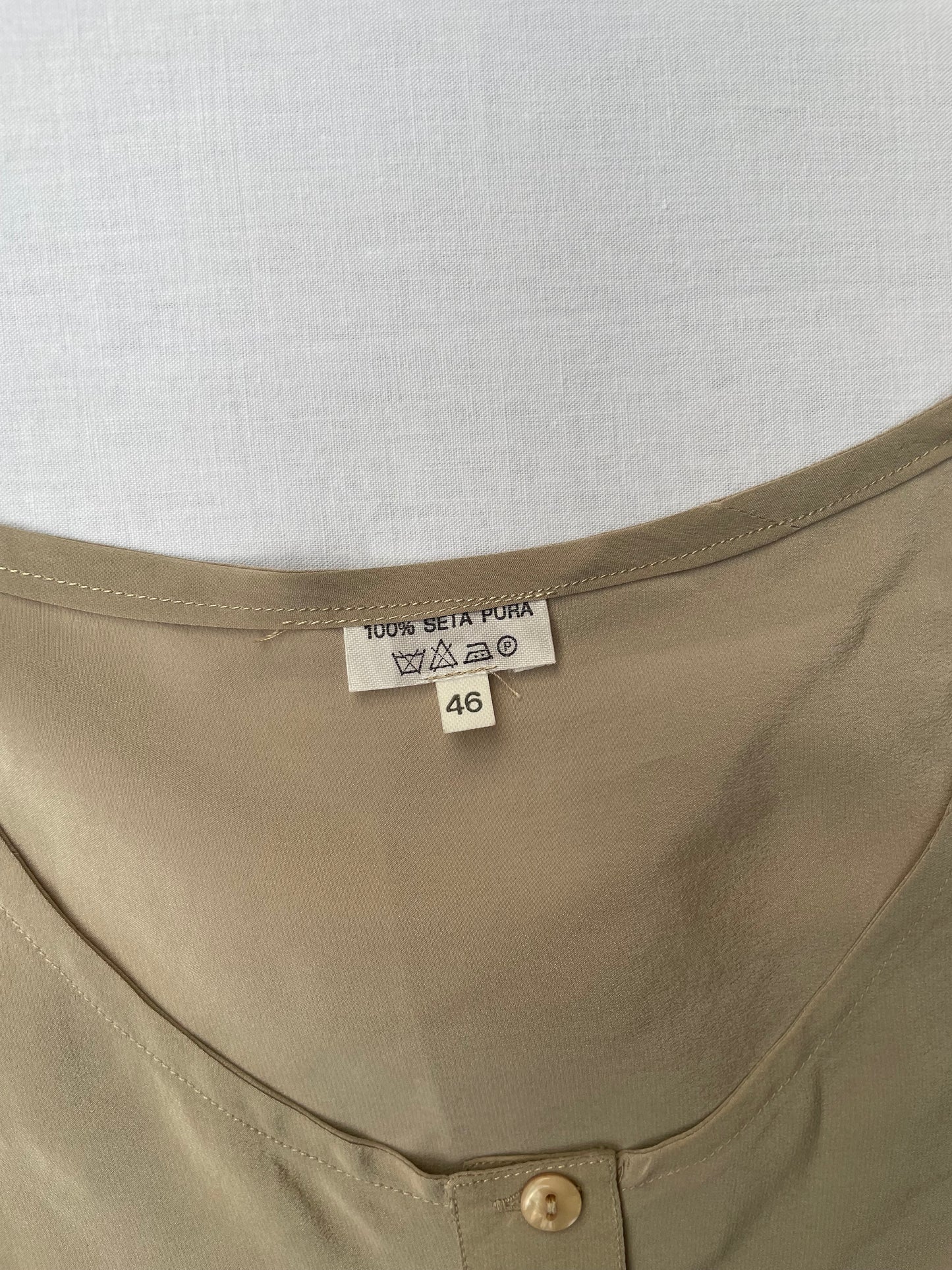 Top 100% seta beige - taglia M