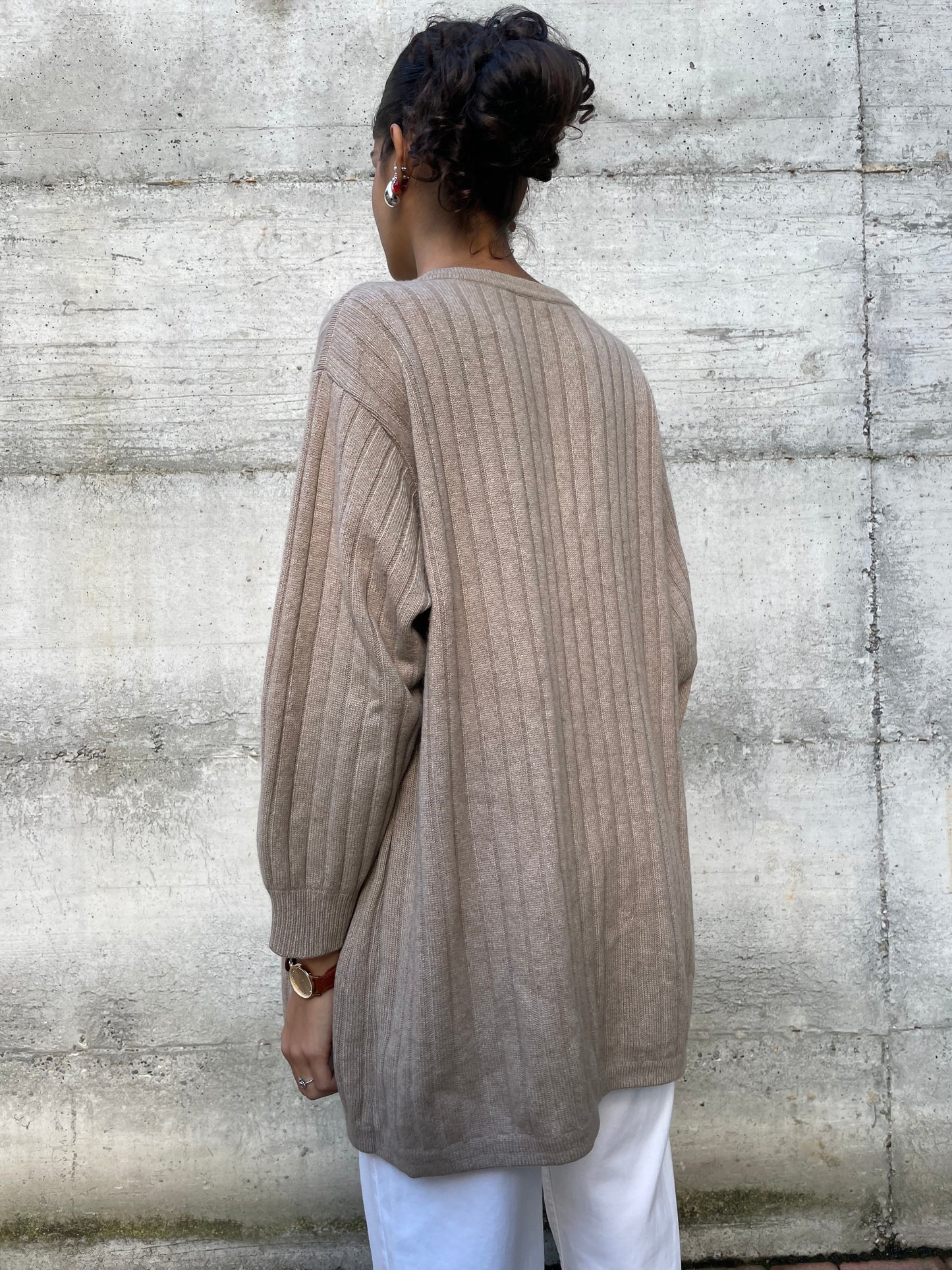 Cardigan lungo 100% cashmere, taglia unica