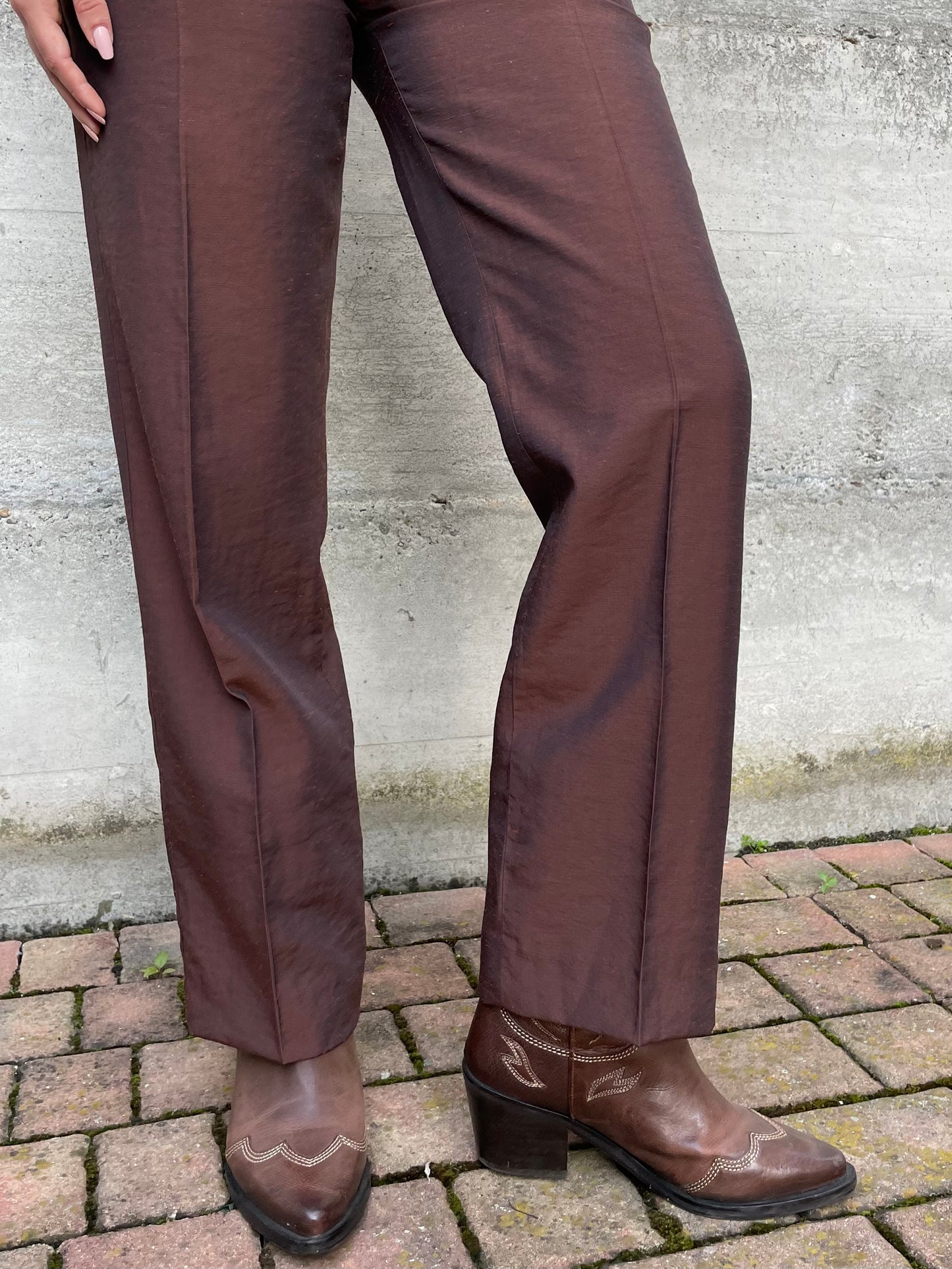 Pantalone chino shantung - misto lino e viscosa - tg. 40/42