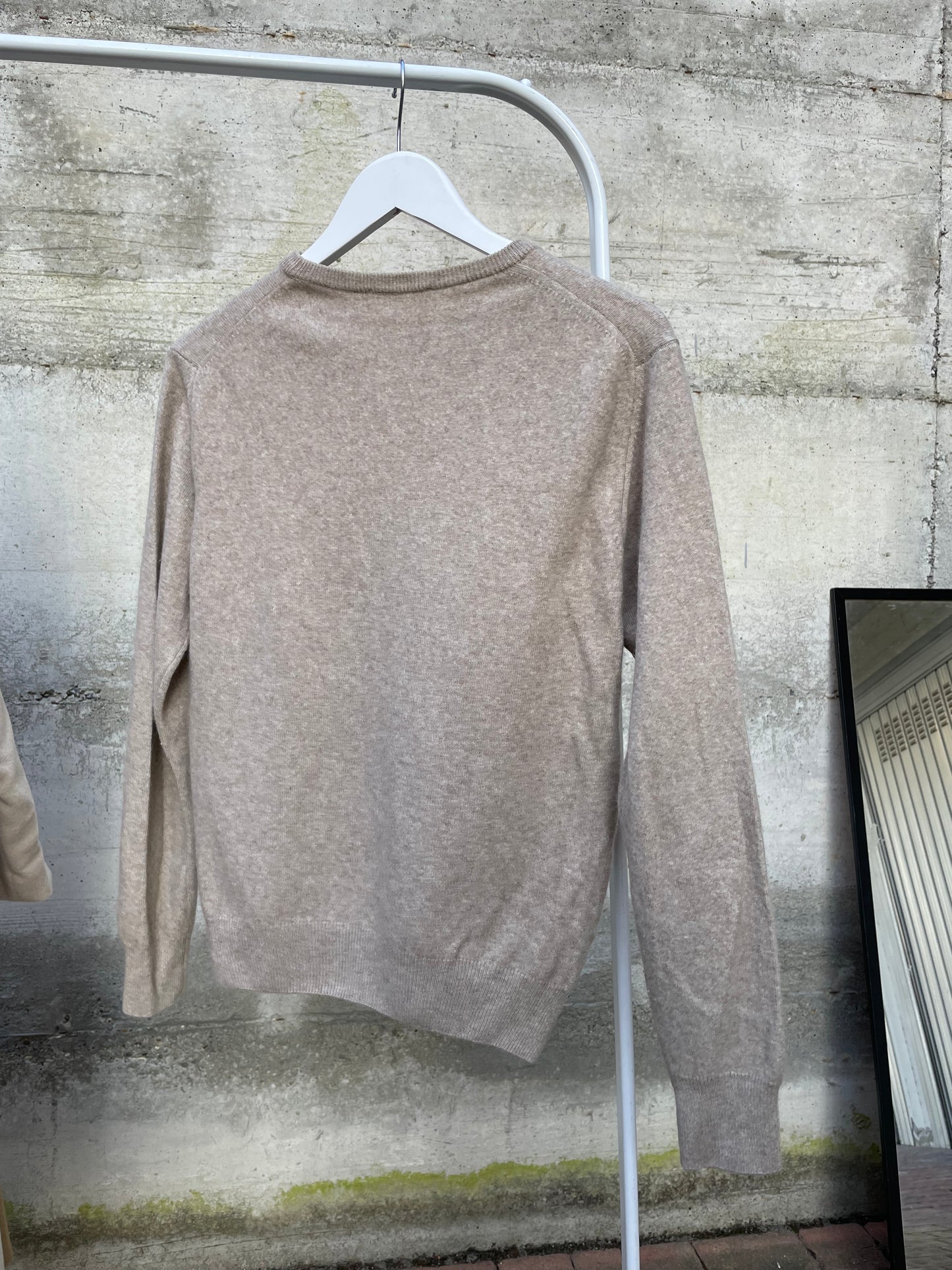 Maglioncino girocollo sabbia 100% cashmere