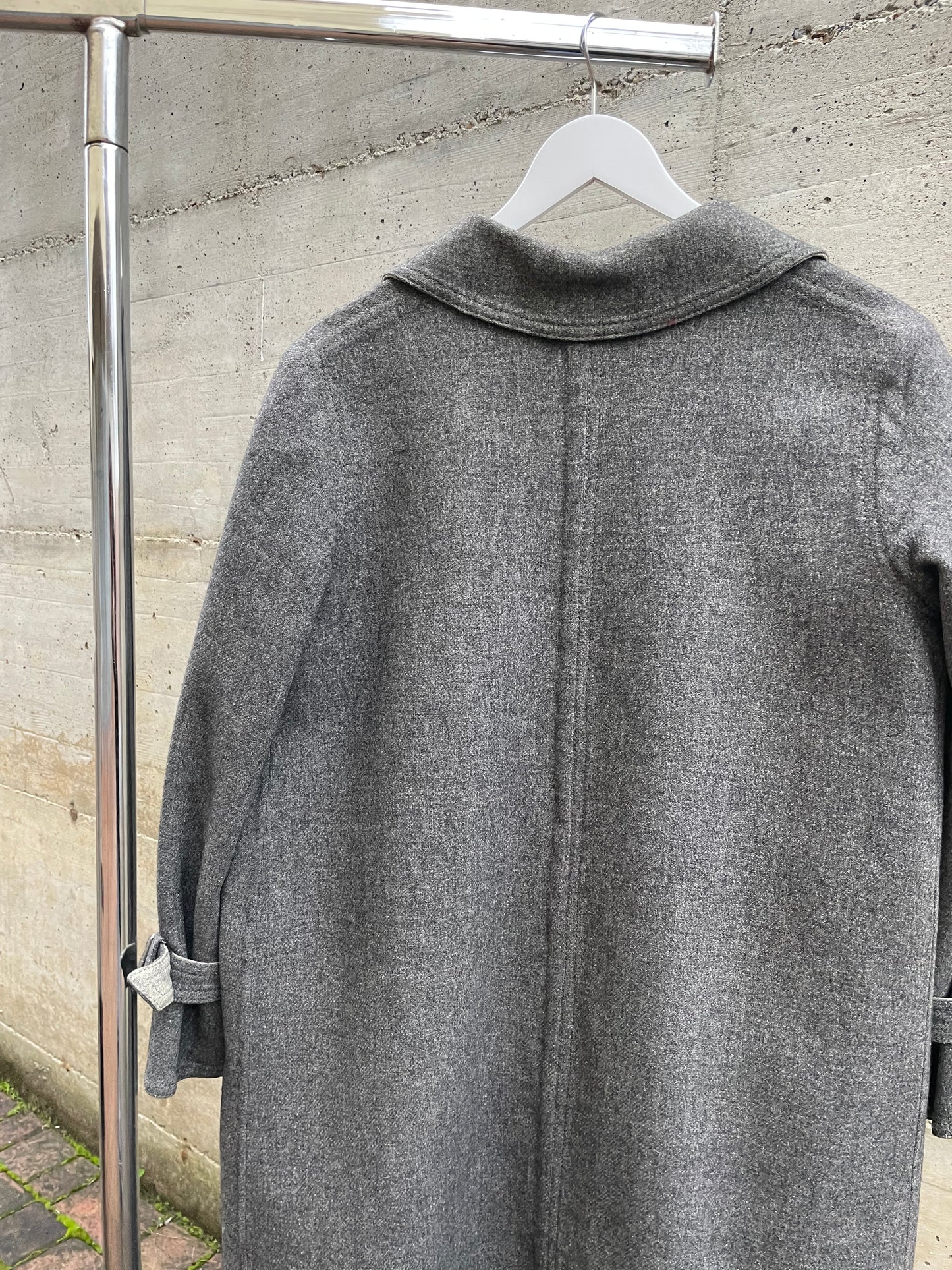 Spolverino mezza stagione lana cotta grigio - M