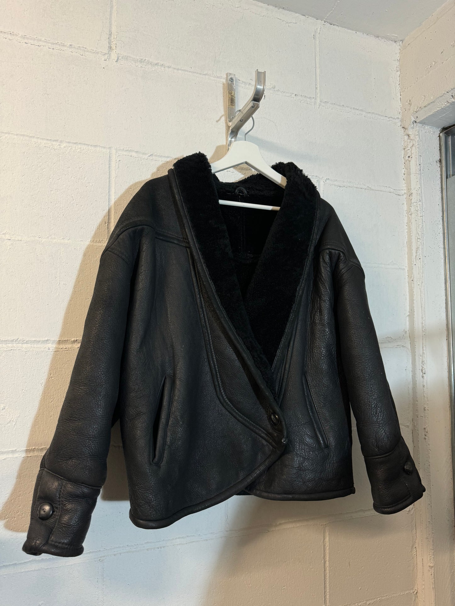 Montone Shearling cropped 80s, rara taglia 44it donna