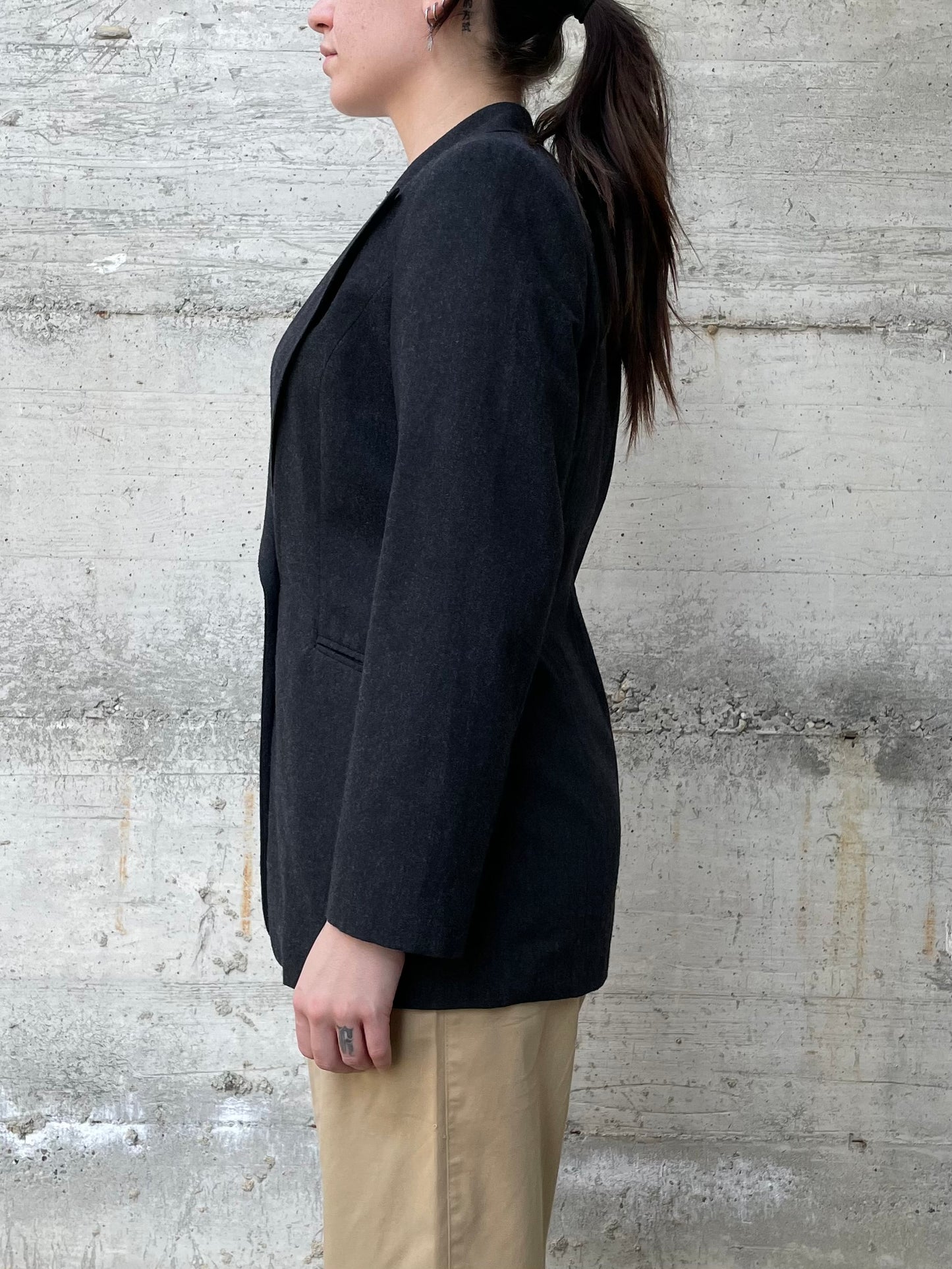 Blazer monopetto lana grigio scuro - 44it donna