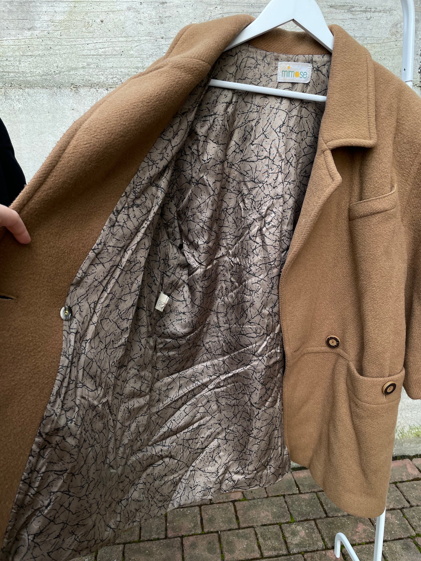 Caban sartoriale biscotto in pura lana